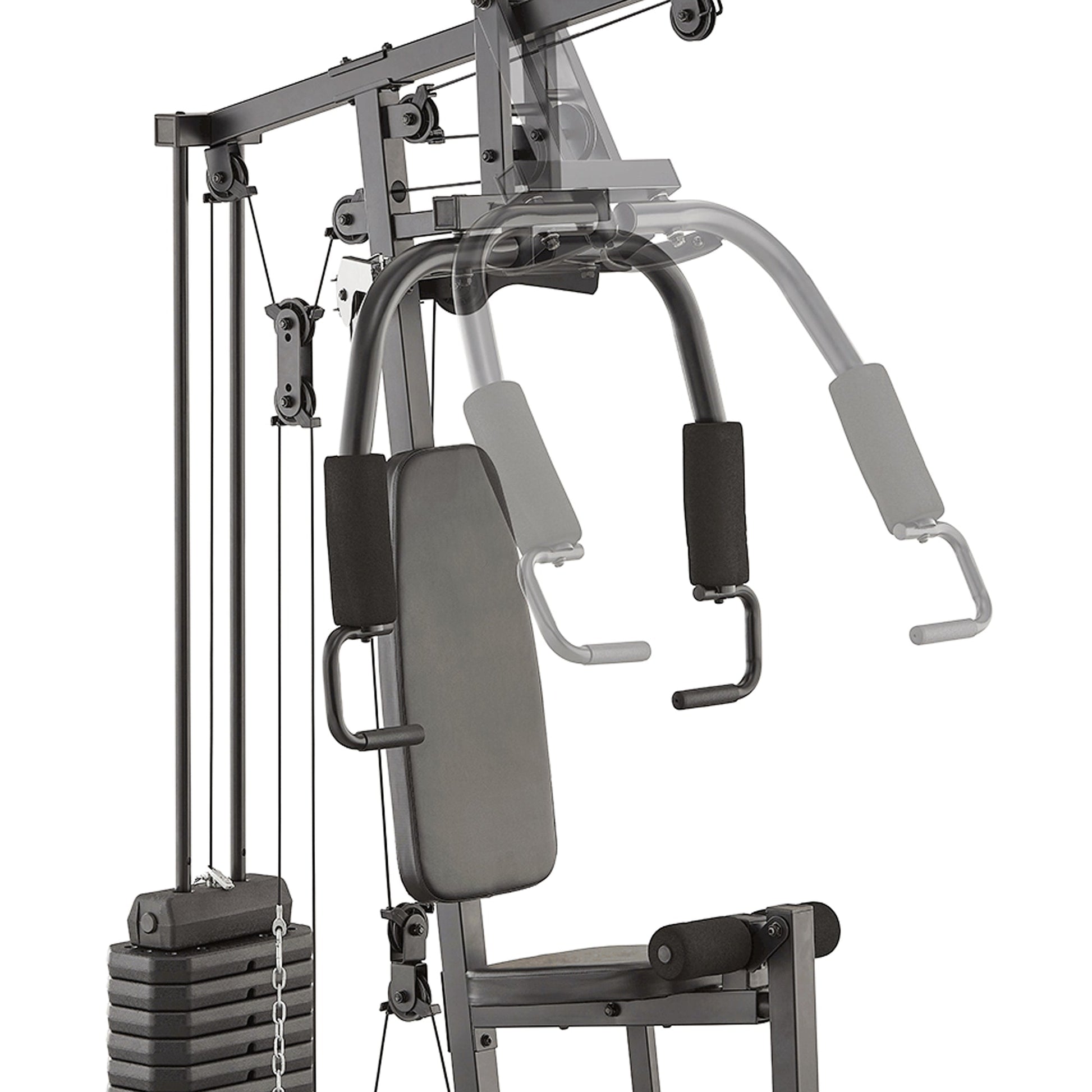 Total Home Gym Station – Steel Multi Gym with 45kg/66kg Stack, Cushioned Seat, Quiet Pulleys – Full‑Body Training for Garage or Apartment Gyms