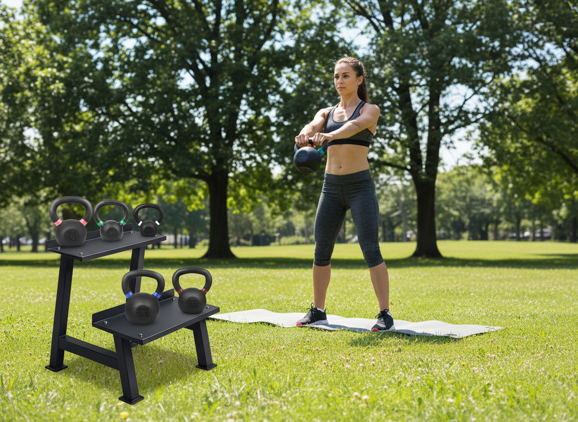 Kettlebell Storage Rack Heavy-Duty Steel Weight Rack, Compact Multi-Tier Organizer for Kettlebells