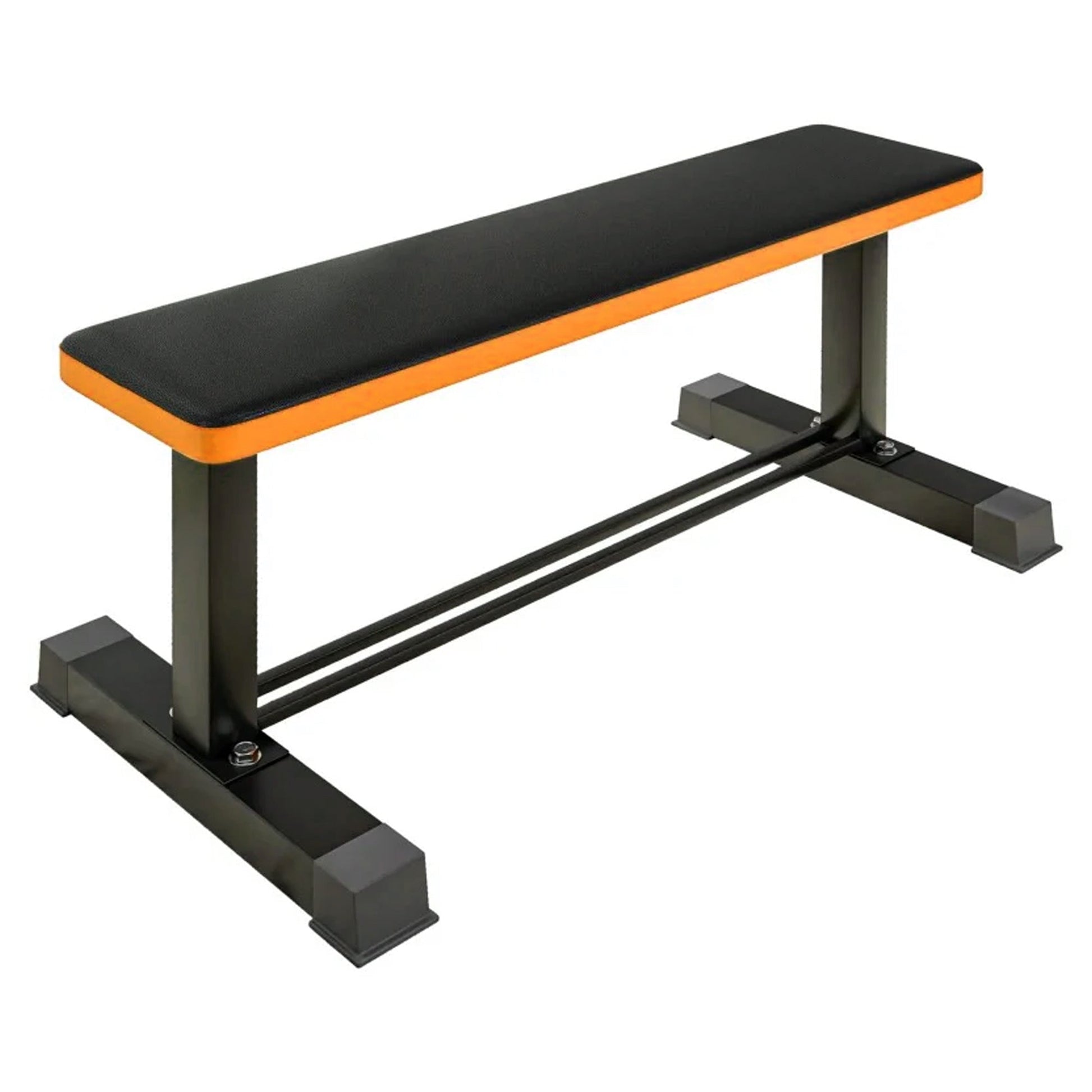 Strength Training Flat Bench with Dumbbell Storage – Heavy Steel Frame, Non-Slip Padding, Ideal for Bench Press & Home Workouts