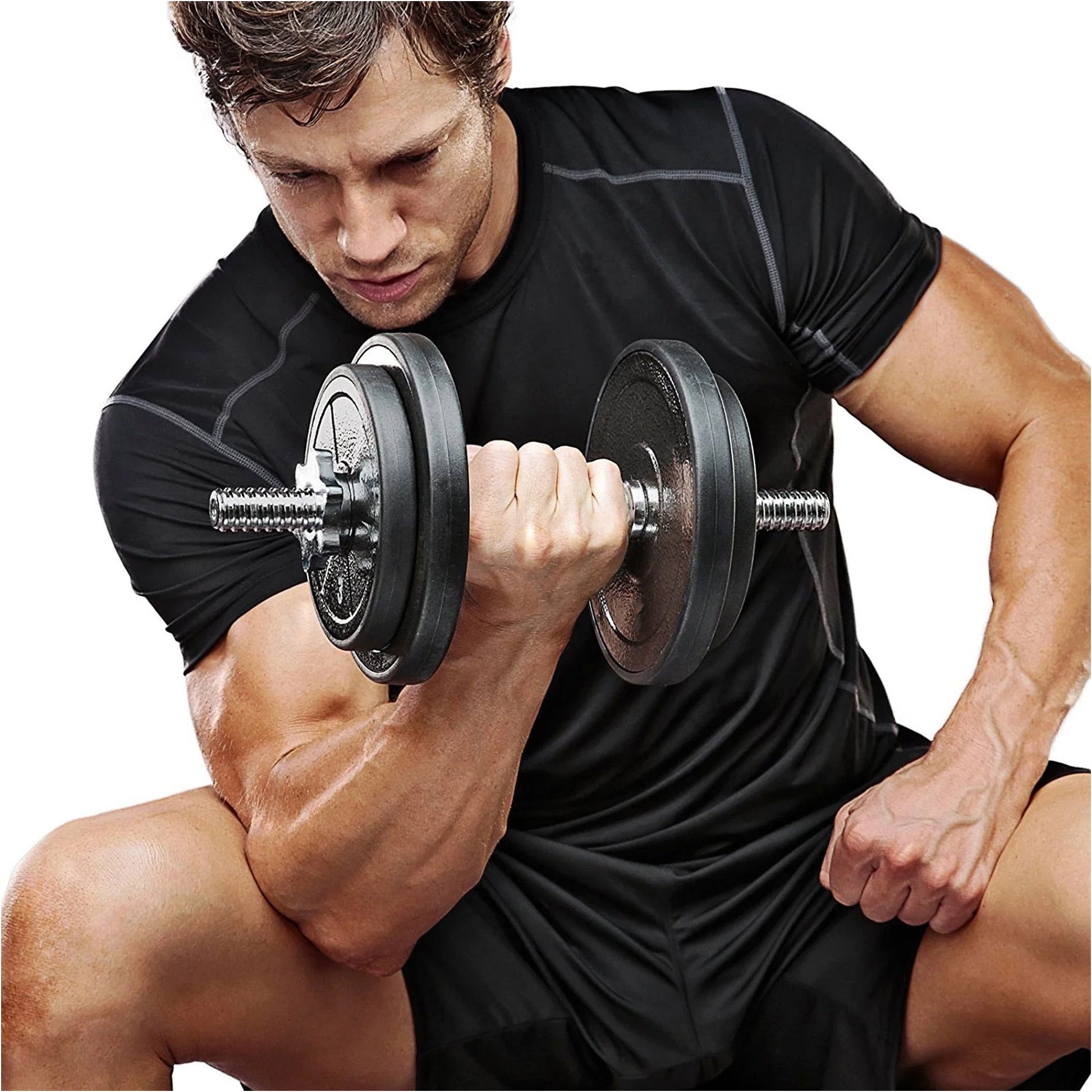65 kg Adjustable Cast‑Iron Barbell & Dumbbell Set – Knurled Steel Handles, 2‑in‑1 Strength Training Kit for Home Gym, Ideal for Men & Women