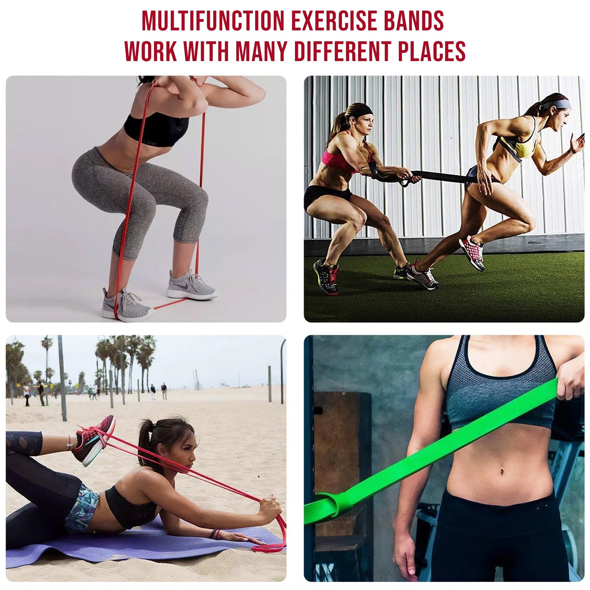 Home Gym Resistance Band Set – 5 Tension Levels, Durable Latex Bands with Handles for Strength Training, Pull-Up Support & Flexibility Work
