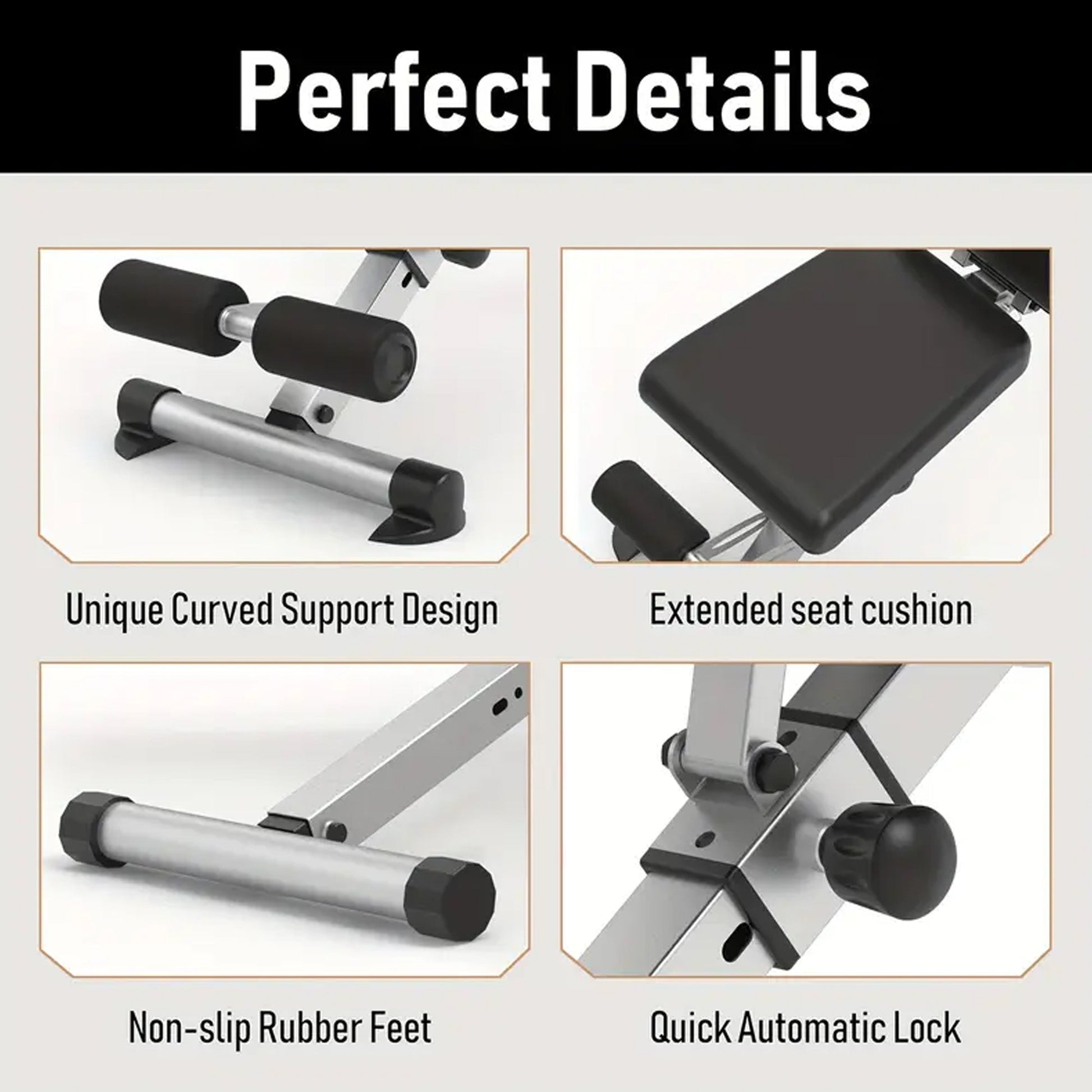 Premium Multi-Angle Weight Bench with Dip Station – Steel Frame, Foam Padding & Foldable Design for Strength Training in Compact Home Gym Environments