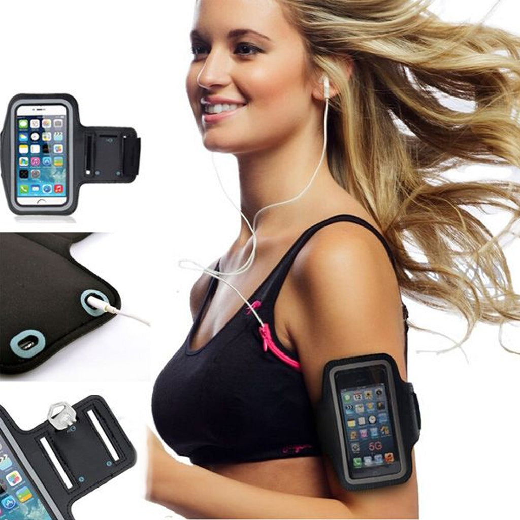 Waterproof Reflective Running Phone Armband – Elastic Fit, Touchscreen Access, Fits Phones up to 7″ for Home Gym & Outdoor Fitness