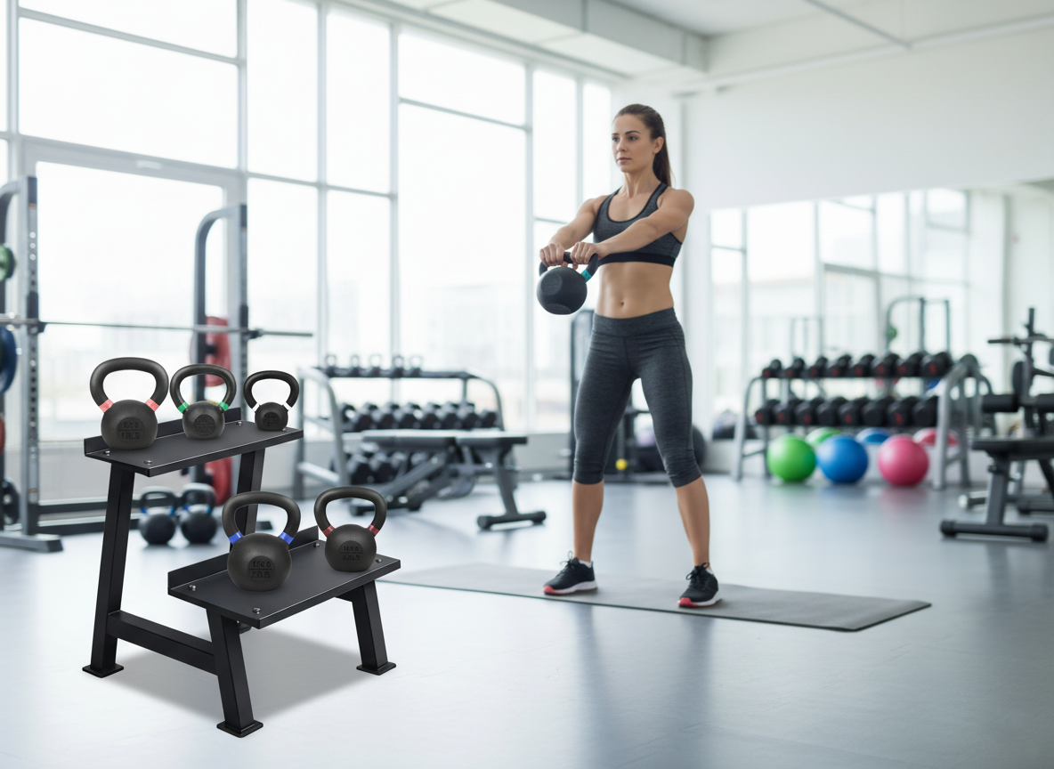 Kettlebell Storage Rack Heavy-Duty Steel Weight Rack, Compact Multi-Tier Organizer for Kettlebells