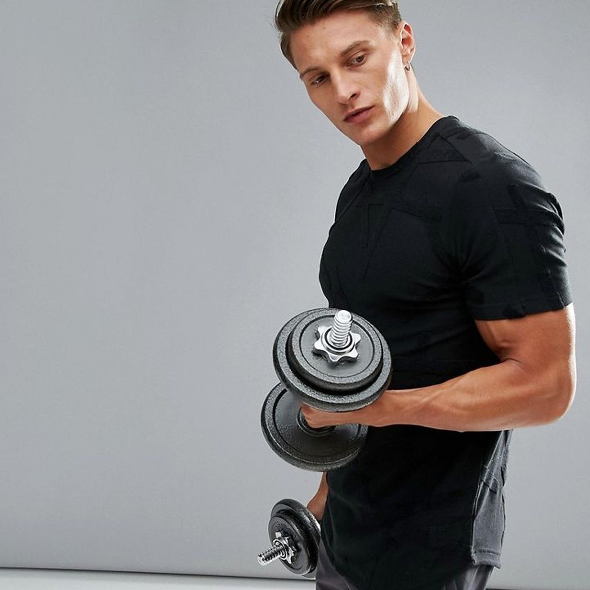 65 kg Adjustable Cast‑Iron Barbell & Dumbbell Set – Knurled Steel Handles, 2‑in‑1 Strength Training Kit for Home Gym, Ideal for Men & Women