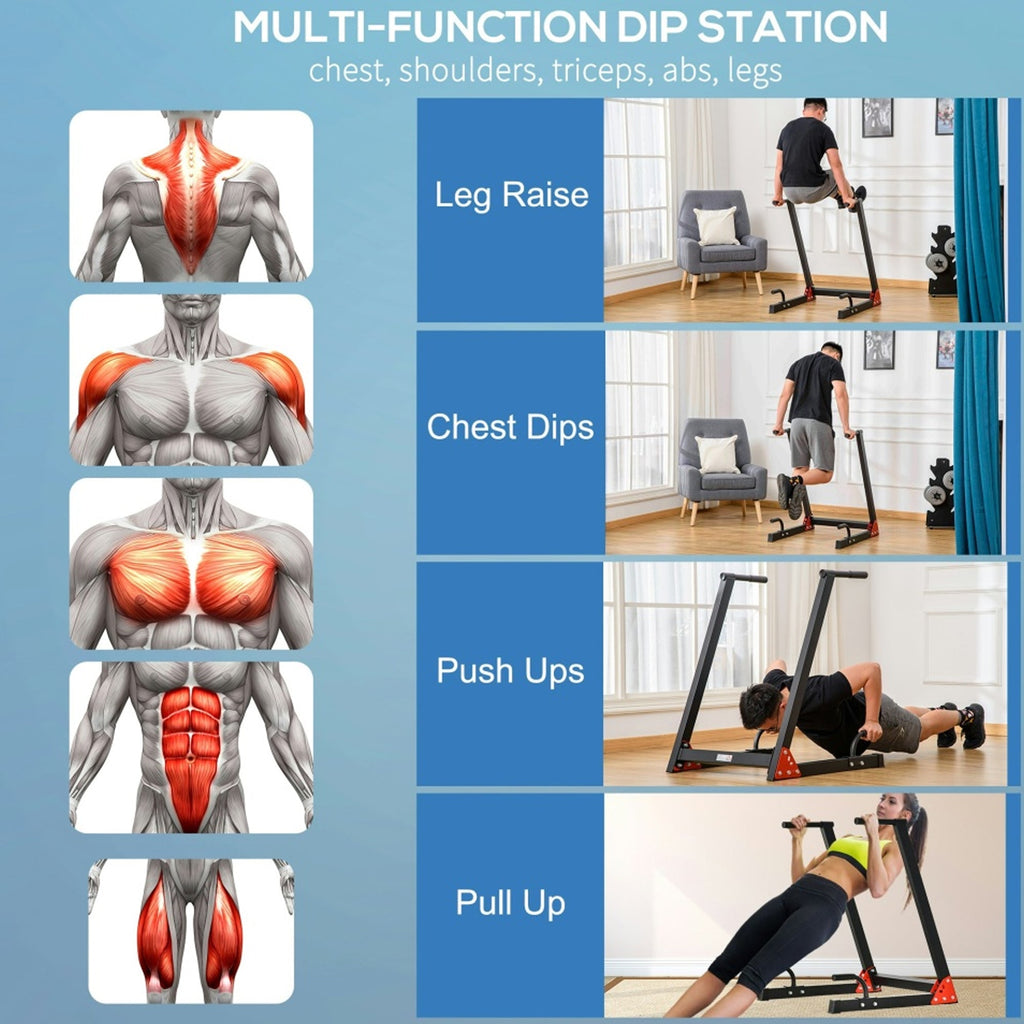 Professional Dip Station with Reinforced Steel Frame | Non-Slip Handles, Compact Upper Body Trainer for Home Gym Strength & Core Workouts