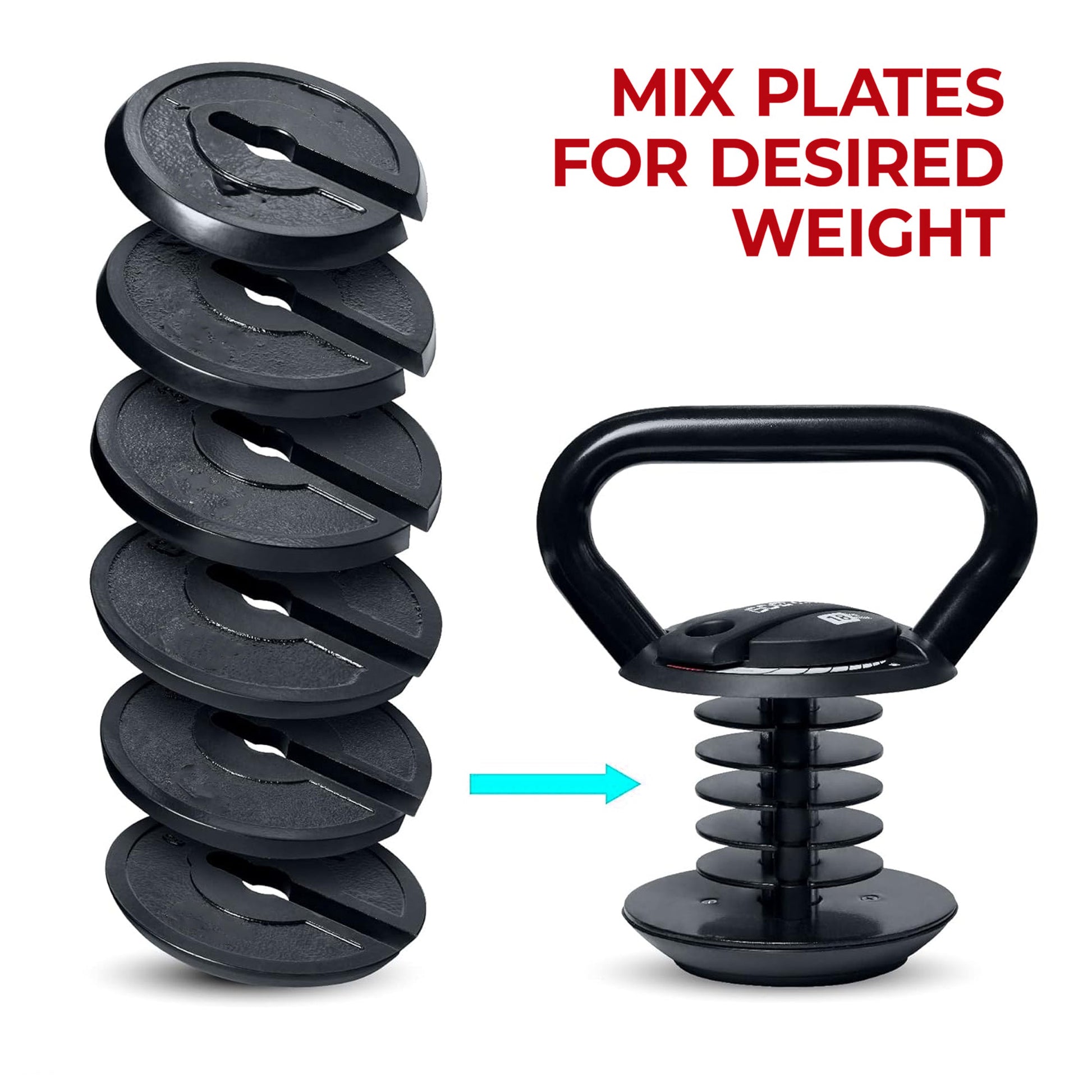 Professional 18kg Adjustable Kettlebell – Fast Weight Change System, Powder-Coated Steel, and Ergonomic Grip for Total Body Training at Home