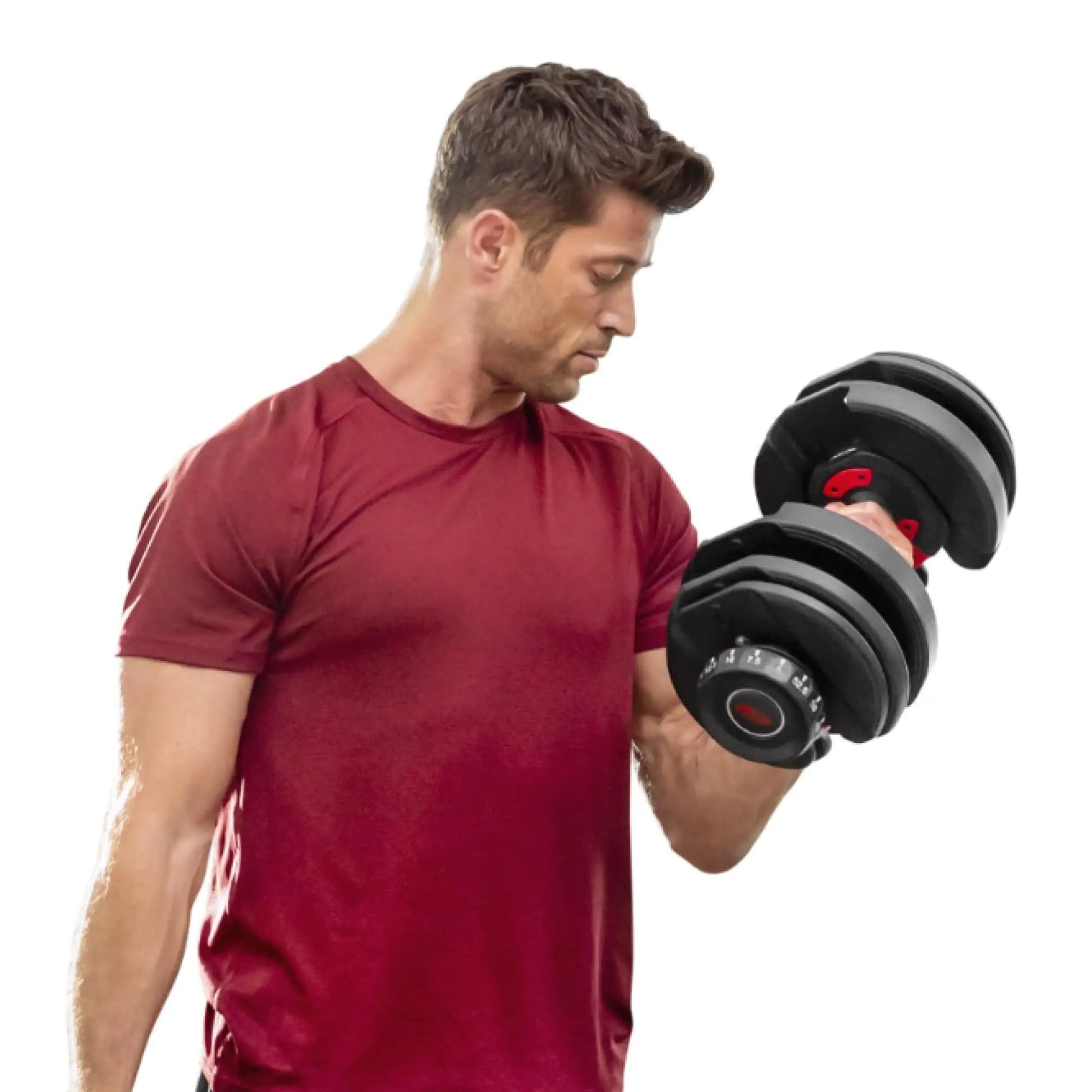 Heavy-Duty 40 kg Adjustable Dumbbell – Rubber-Coated Cast Iron with Fast Smart Dial | Full-Range Home Strength Training Set for Compact Gym Spaces