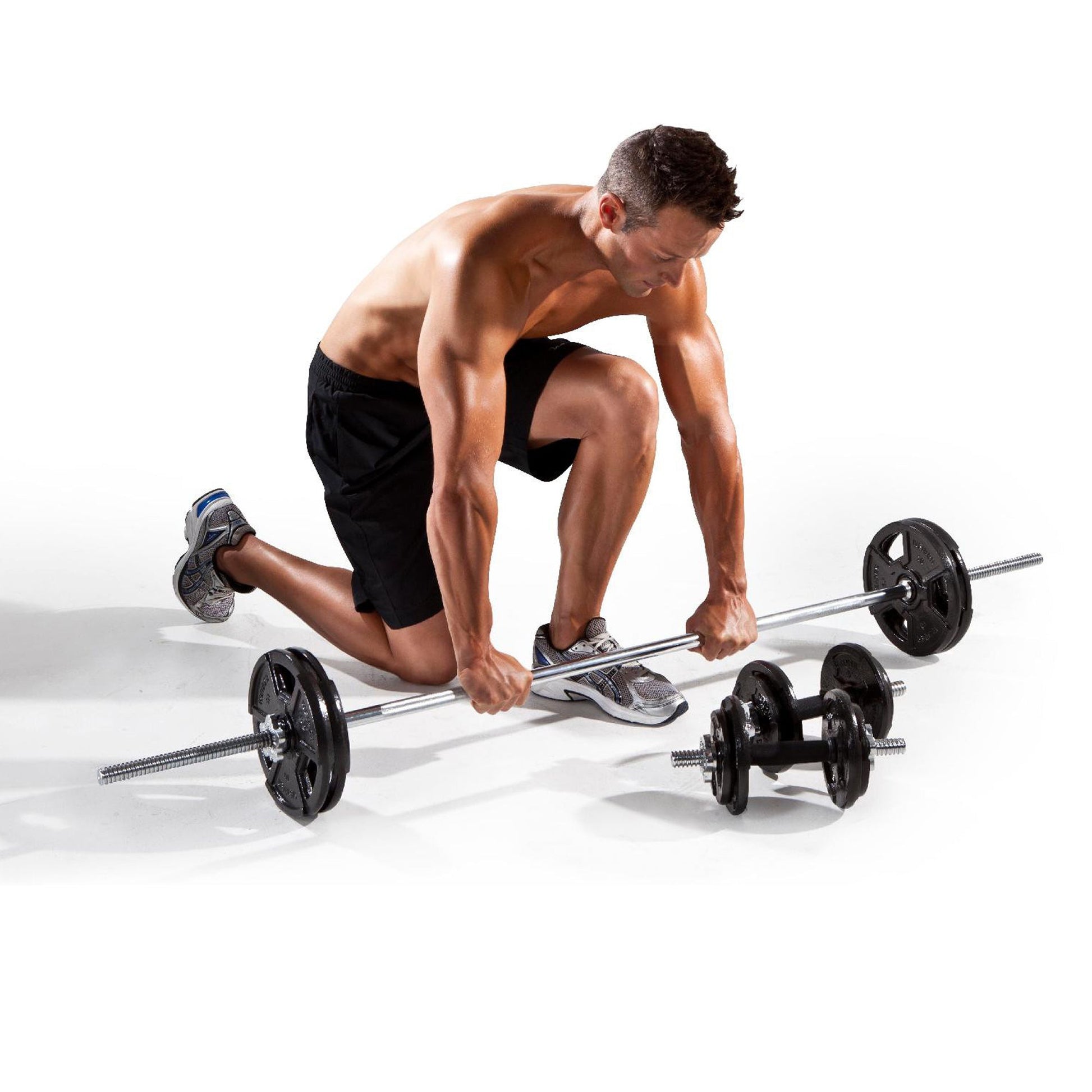 65 kg Adjustable Cast‑Iron Barbell & Dumbbell Set – Knurled Steel Handles, 2‑in‑1 Strength Training Kit for Home Gym, Ideal for Men & Women