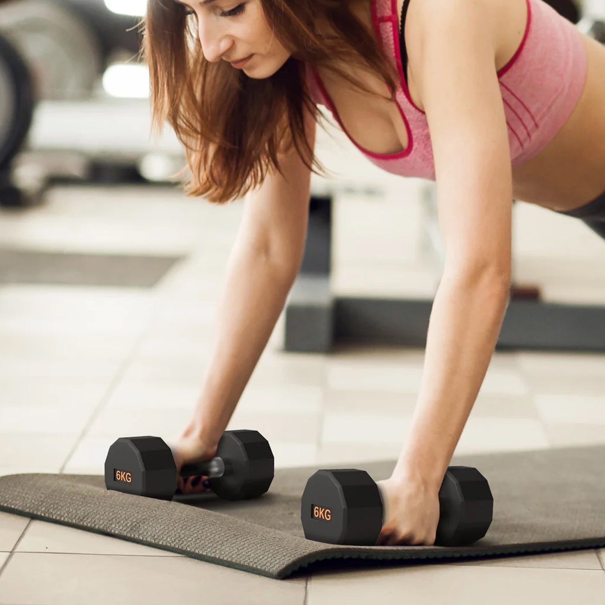Premium Hex Dumbbells – Rubber-Coated, Anti-Roll Stability, Steel Grip – Ideal for Strength Training in Home Gyms & Studios