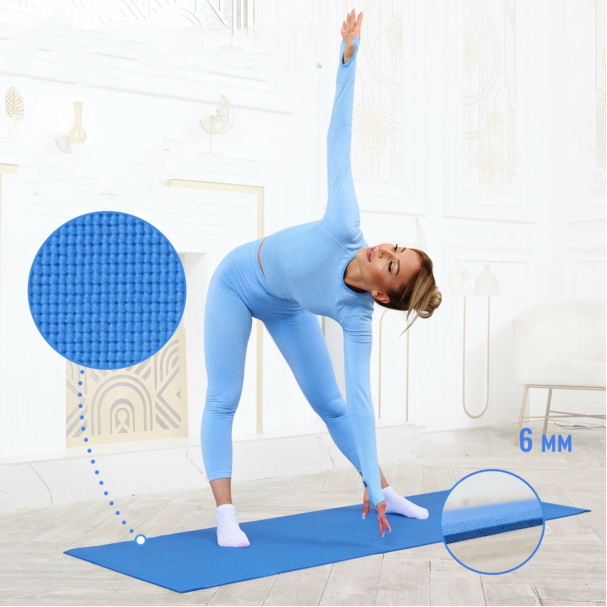 Ultra-Comfort 15mm NBR Foam Yoga Mat – Non-Slip, Joint-Supportive Pad for Home Workouts, Pilates, HIIT & More – Portable with Carry Strap