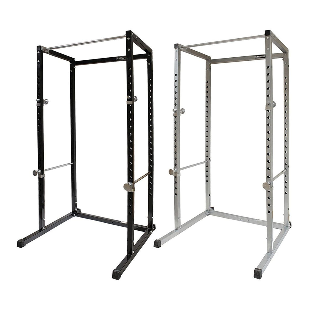Power Rack with Pull-Up Bar & Safety Spotters – Adjustable Steel Squat Cage for Strength Training, Weight Lifting, and Home Gym Workouts