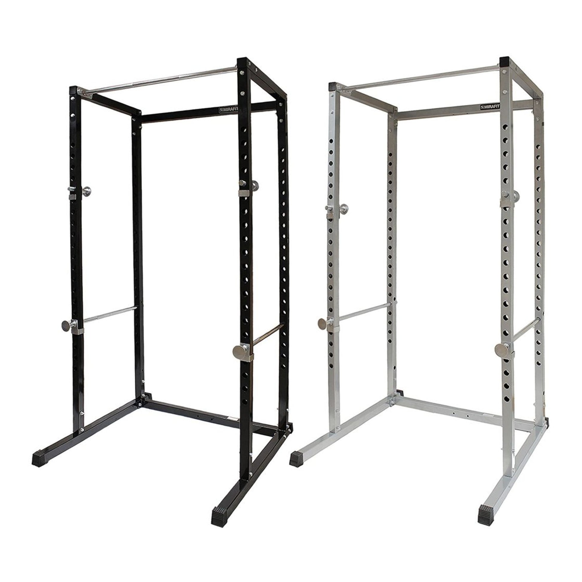 Power Rack with Pull-Up Bar & Safety Spotters – Adjustable Steel Squat Cage for Strength Training, Weight Lifting, and Home Gym Workouts