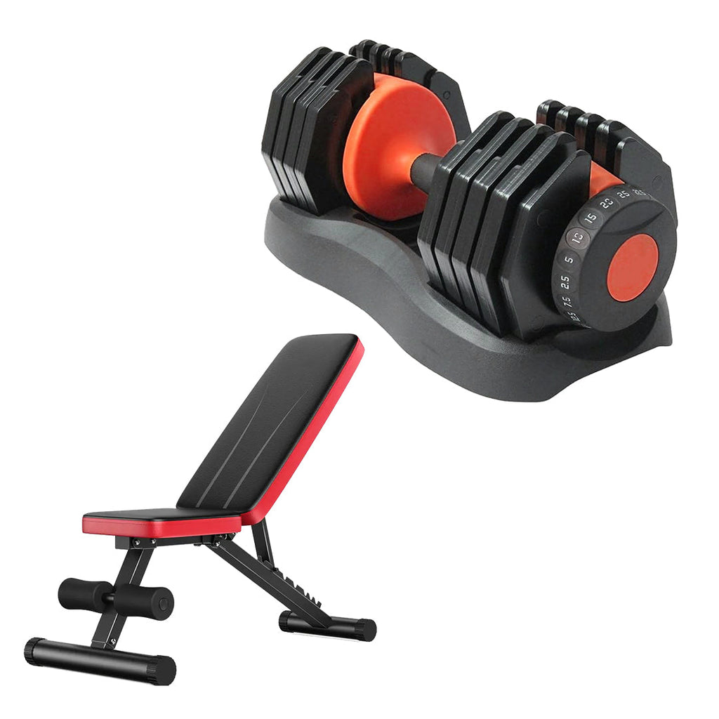 Transform Any Room into a Gym with 24 kg Adjustable Dumbbell | 15‑in‑1 Quick‑Dial Weights for Strength & Space‑Efficiency
