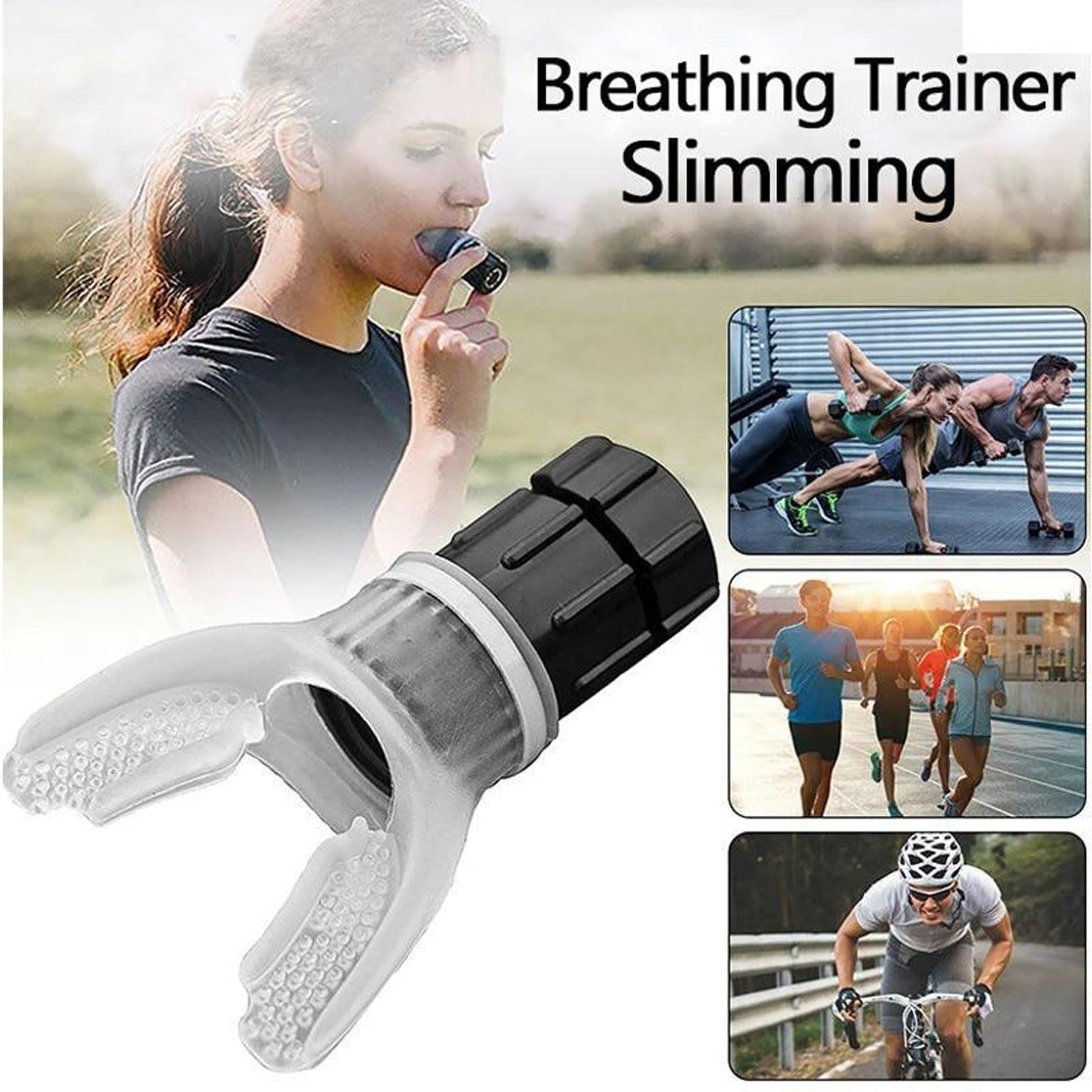 Portable Breath Trainer Lung Exerciser – Medical‑Grade Silicone & ABS, Adjustable Resistance Dial, Strengthens Respiratory Muscles – Home Fitness & Travel