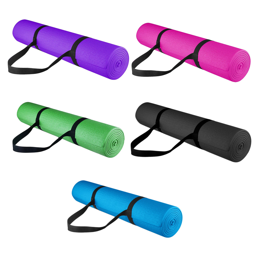 Ultra-Comfort 10mm NBR Foam Yoga Mat – Non-Slip, Joint-Supportive Pad for Home Workouts, Pilates, HIIT & More – Portable with Carry Strap