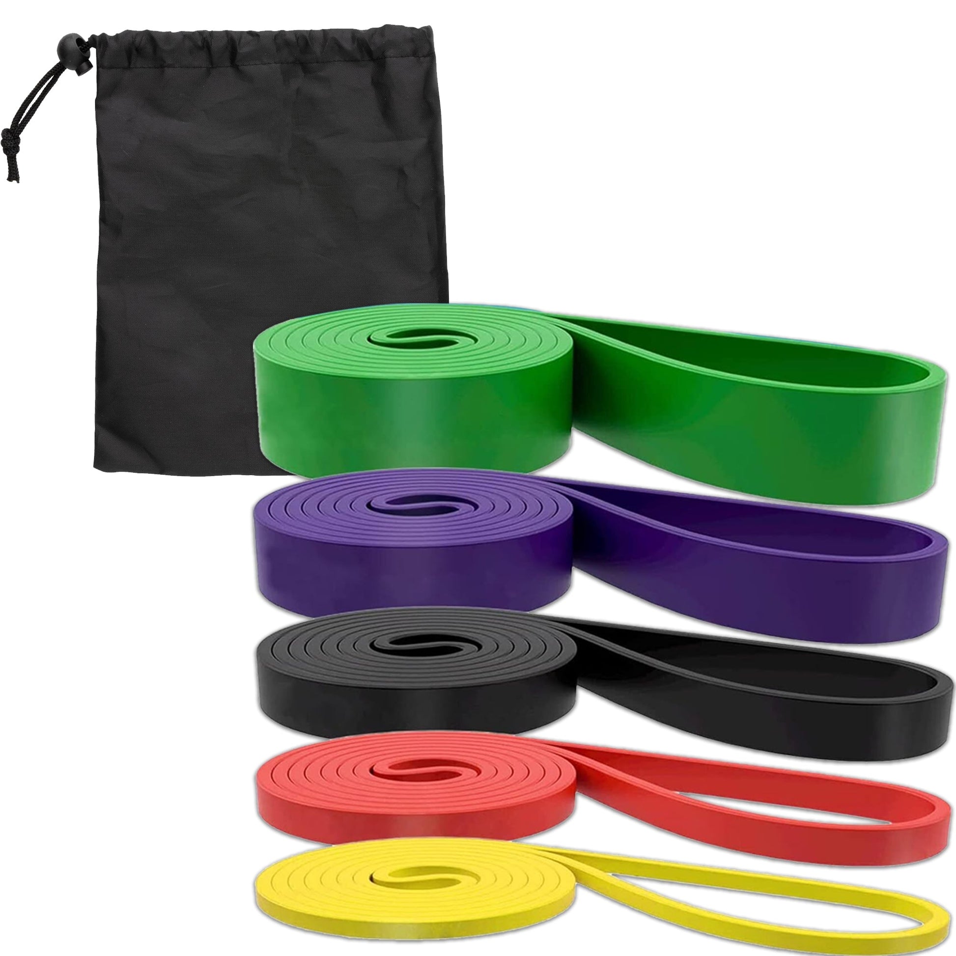 Home Gym Resistance Band Set – 5 Tension Levels, Durable Latex Bands with Handles for Strength Training, Pull-Up Support & Flexibility Work