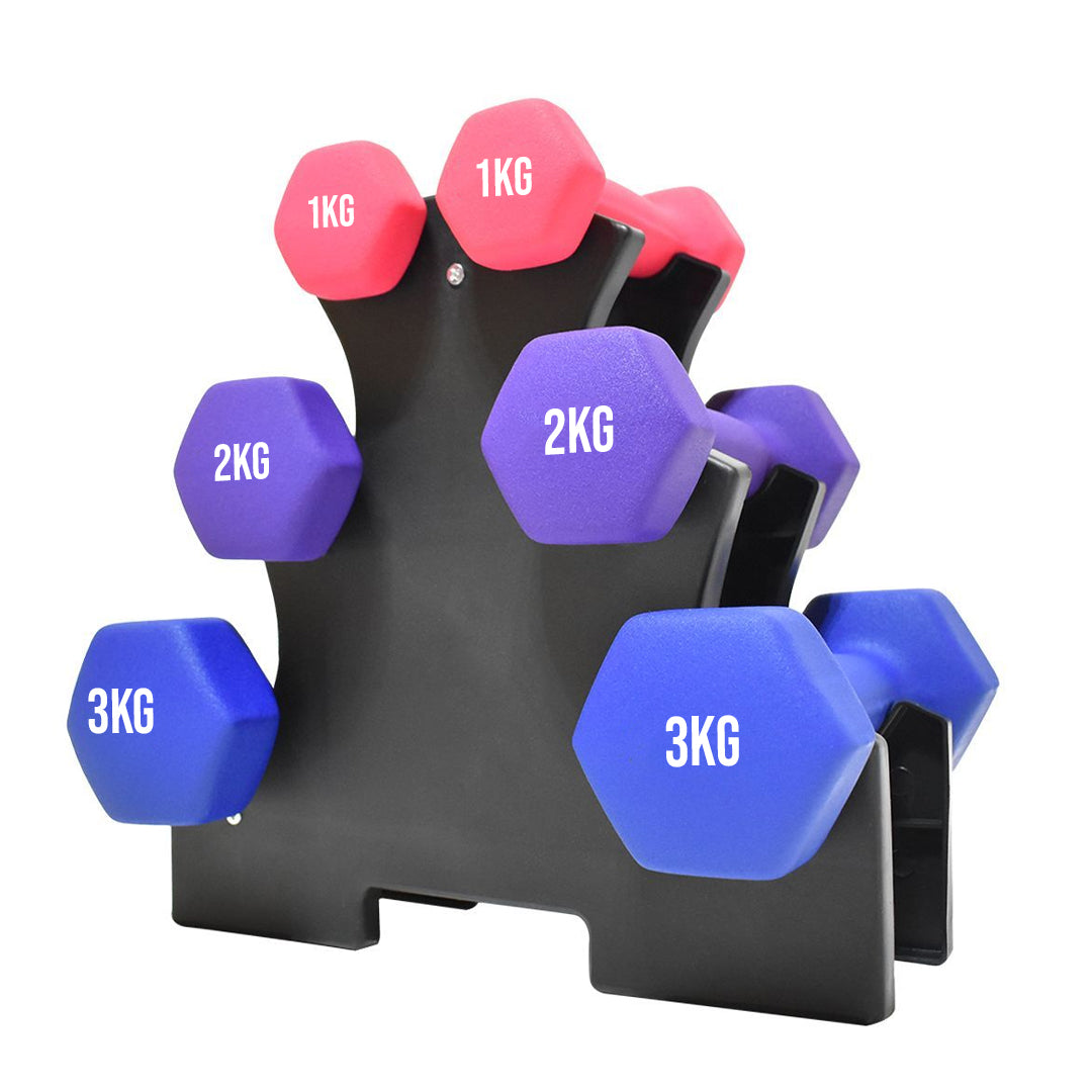 Heavy Duty Neoprene Dumbbell Tree Rack Stand – 3/5 Tier Vertical Storage for Neoprene Weights | Compact Dumbbell Holder for Home Gym & Studio