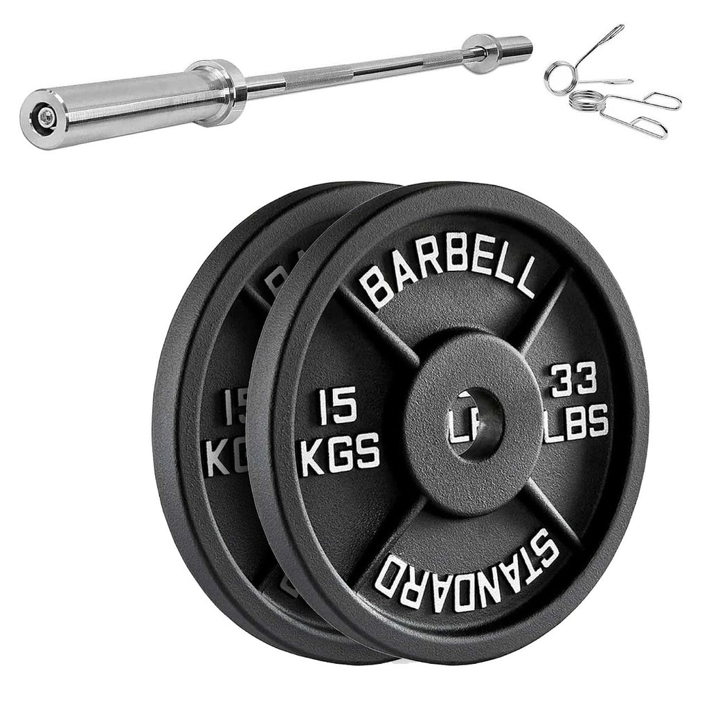 Olympic Cast Iron Weight Plates – Matte Black Deep‑Dish Design, 2″ Hole, Heavy-Duty Build for Barbell Training, Home Gym & Strength Workouts