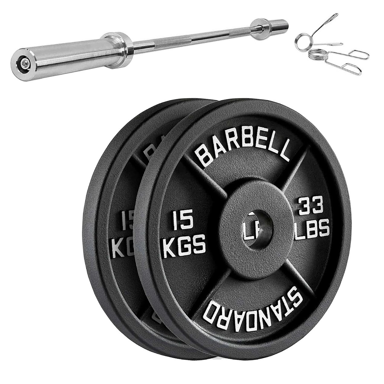Olympic Cast Iron Weight Plates – Matte Black Deep‑Dish Design, 2″ Hole, Heavy-Duty Build for Barbell Training, Home Gym & Strength Workouts