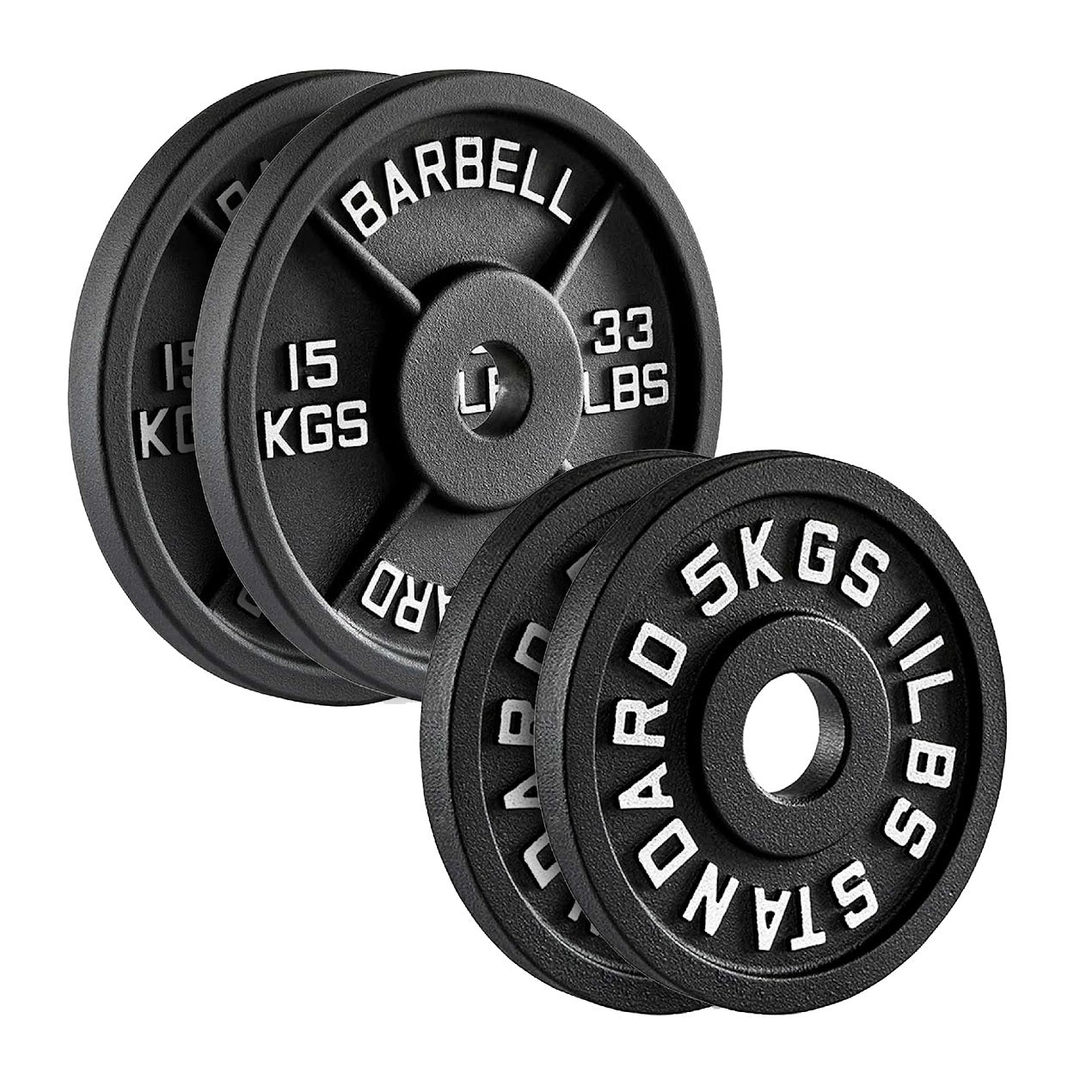 Olympic Cast Iron Weight Plates – Matte Black Deep‑Dish Design, 2″ Hole, Heavy-Duty Build for Barbell Training, Home Gym & Strength Workouts