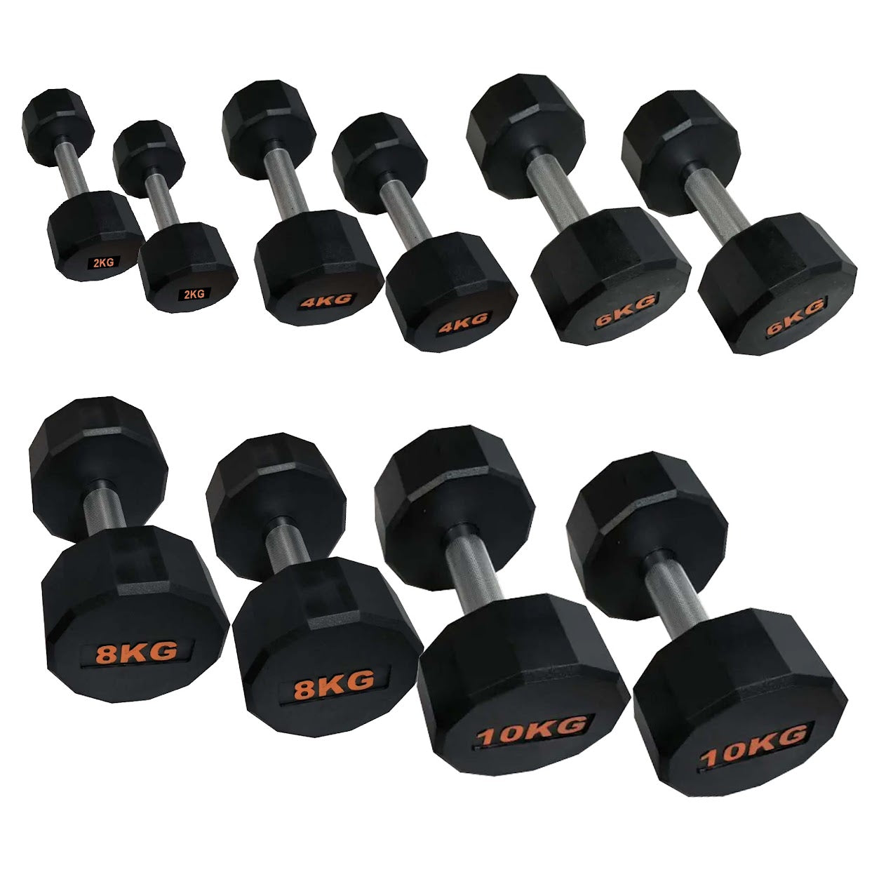 Premium Hex Dumbbells – Rubber-Coated, Anti-Roll Stability, Steel Grip – Ideal for Strength Training in Home Gyms & Studios
