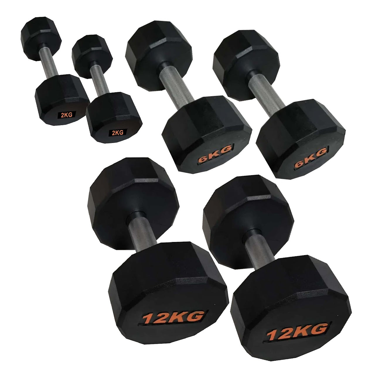 Premium Hex Dumbbells – Rubber-Coated, Anti-Roll Stability, Steel Grip – Ideal for Strength Training in Home Gyms & Studios