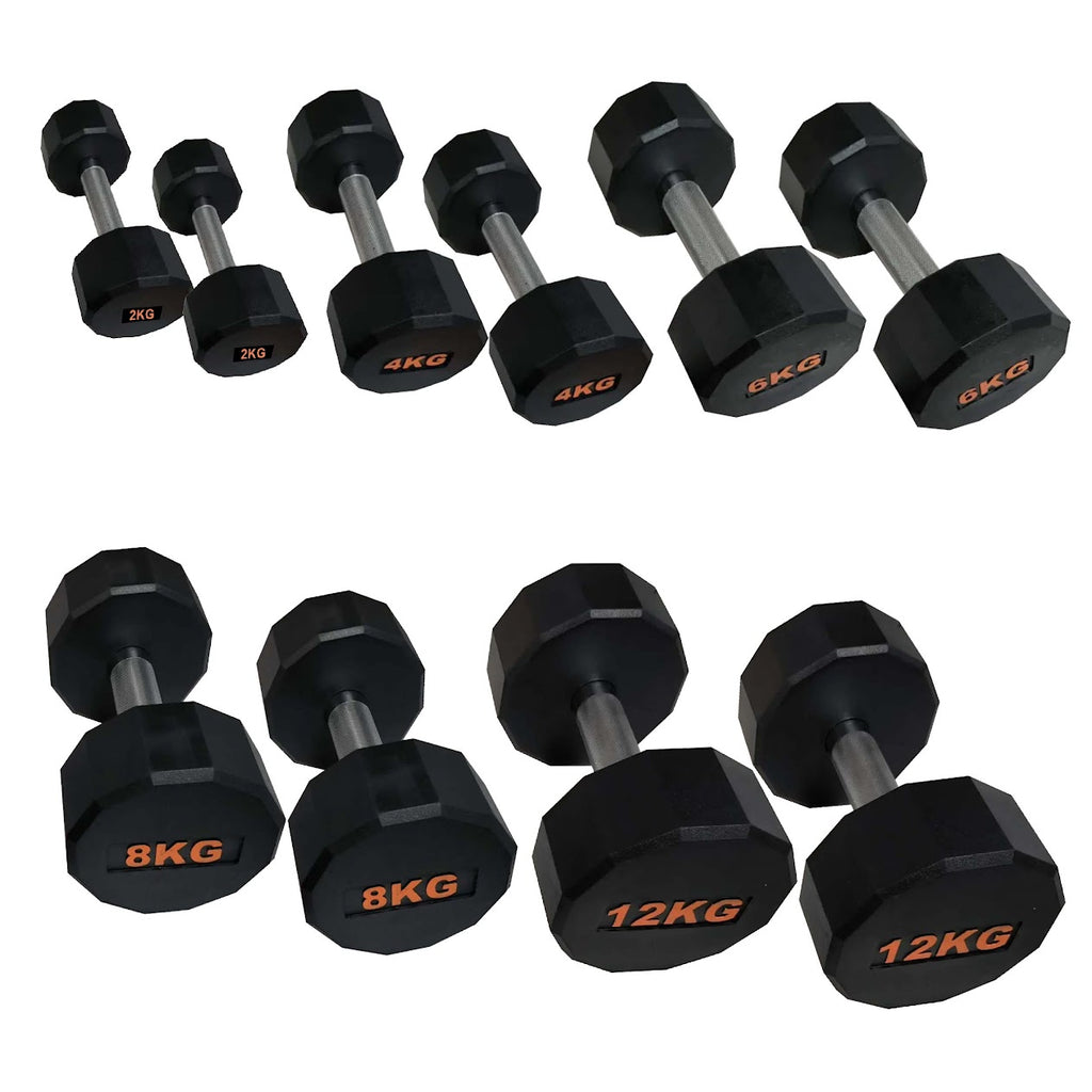 Premium Hex Dumbbells – Rubber-Coated, Anti-Roll Stability, Steel Grip – Ideal for Strength Training in Home Gyms & Studios