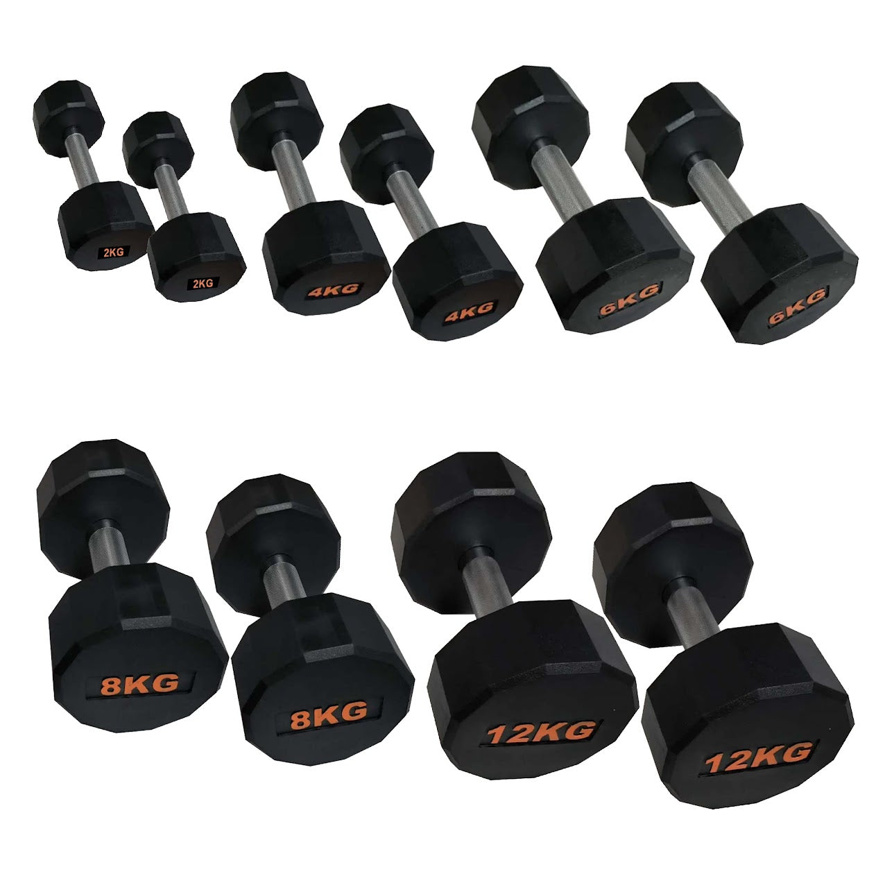 Premium Hex Dumbbells – Rubber-Coated, Anti-Roll Stability, Steel Grip – Ideal for Strength Training in Home Gyms & Studios