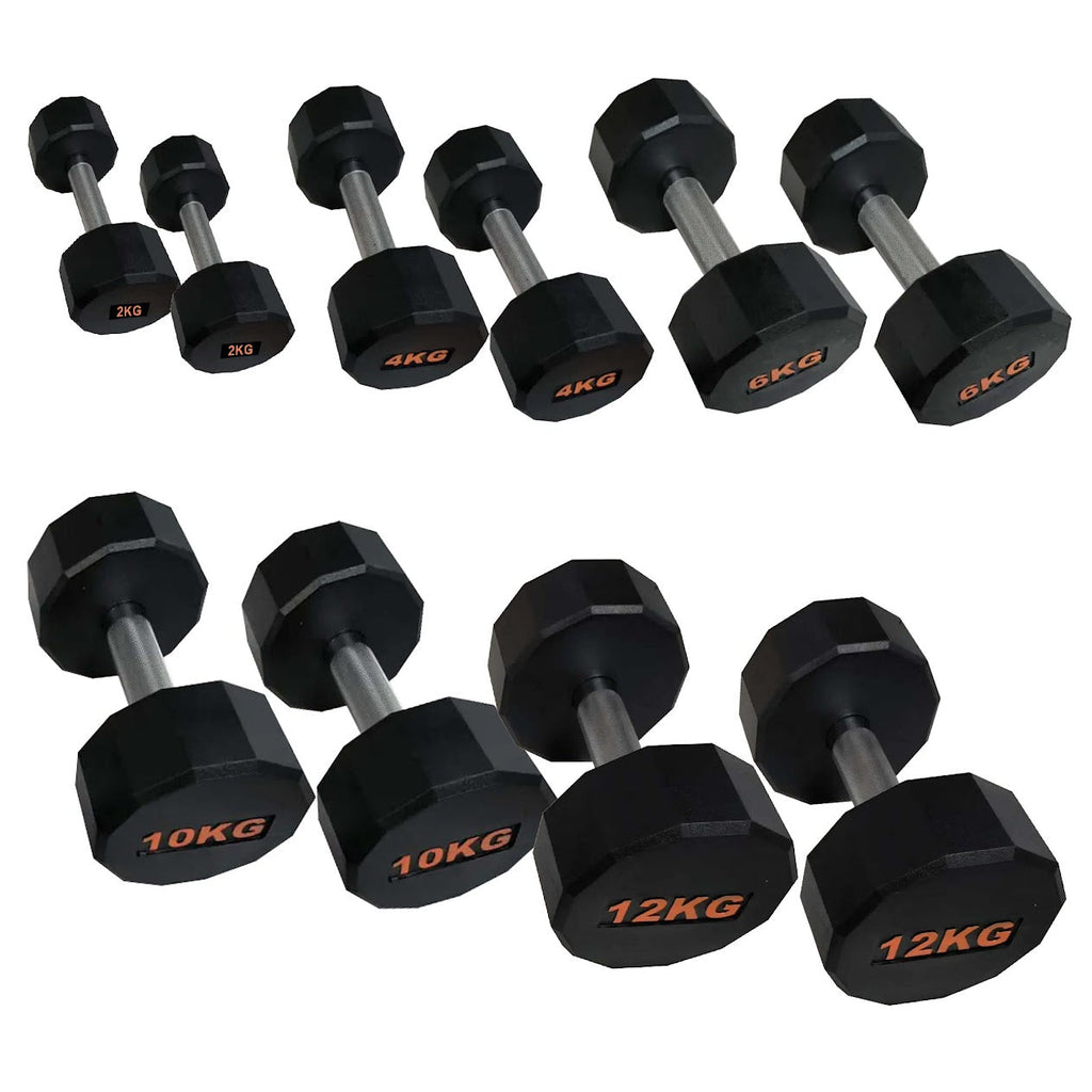 Premium Hex Dumbbells – Rubber-Coated, Anti-Roll Stability, Steel Grip – Ideal for Strength Training in Home Gyms & Studios
