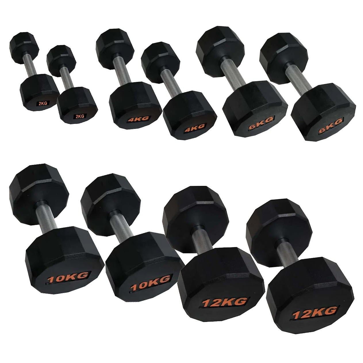 Premium Hex Dumbbells – Rubber-Coated, Anti-Roll Stability, Steel Grip – Ideal for Strength Training in Home Gyms & Studios