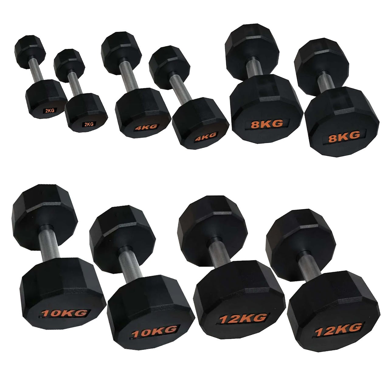 Premium Hex Dumbbells – Rubber-Coated, Anti-Roll Stability, Steel Grip – Ideal for Strength Training in Home Gyms & Studios