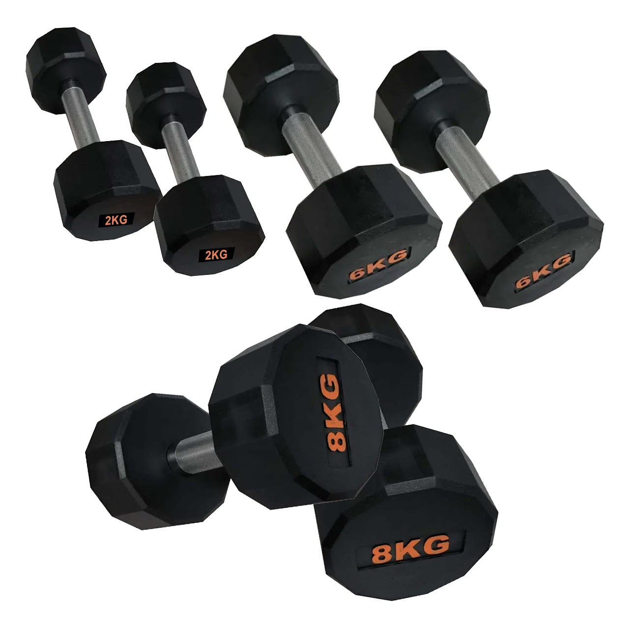 Premium Hex Dumbbells – Rubber-Coated, Anti-Roll Stability, Steel Grip – Ideal for Strength Training in Home Gyms & Studios