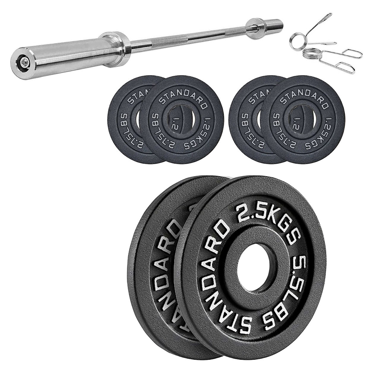 Olympic Cast Iron Weight Plates – Matte Black Deep‑Dish Design, 2″ Hole, Heavy-Duty Build for Barbell Training, Home Gym & Strength Workouts