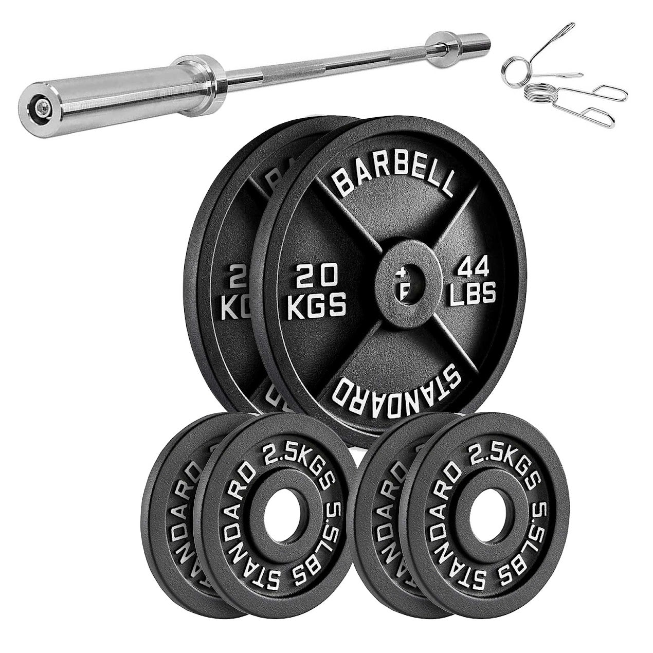Olympic Cast Iron Weight Plates – Matte Black Deep‑Dish Design, 2″ Hole, Heavy-Duty Build for Barbell Training, Home Gym & Strength Workouts