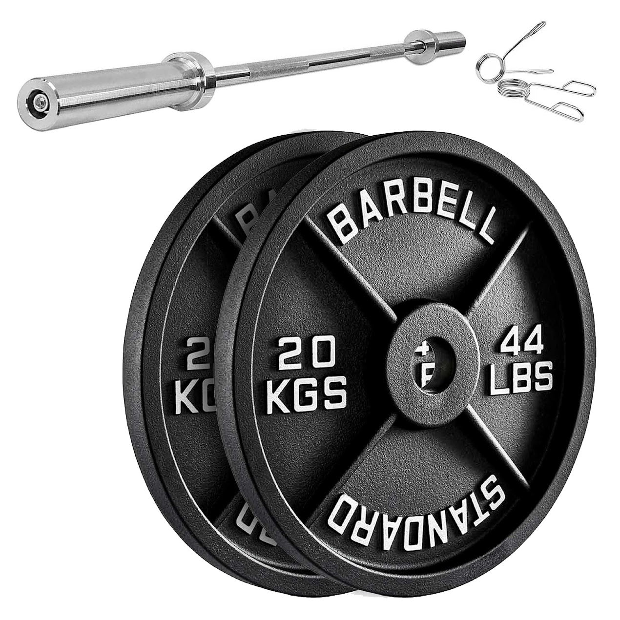 Olympic Cast Iron Weight Plates – Matte Black Deep‑Dish Design, 2″ Hole, Heavy-Duty Build for Barbell Training, Home Gym & Strength Workouts