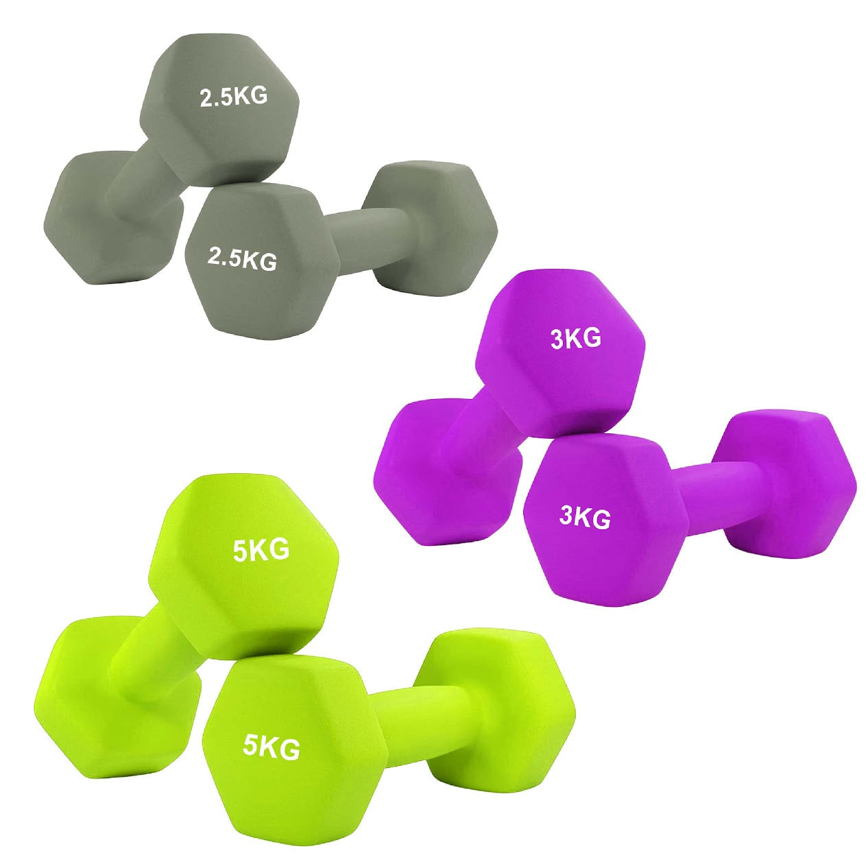 Sculpt & Tone with Hex Neoprene Dumbbells – Cast Iron Core, Non‑Slip Grip, Anti‑Roll Coating for Safe, Stylish Home Gym Strength Training