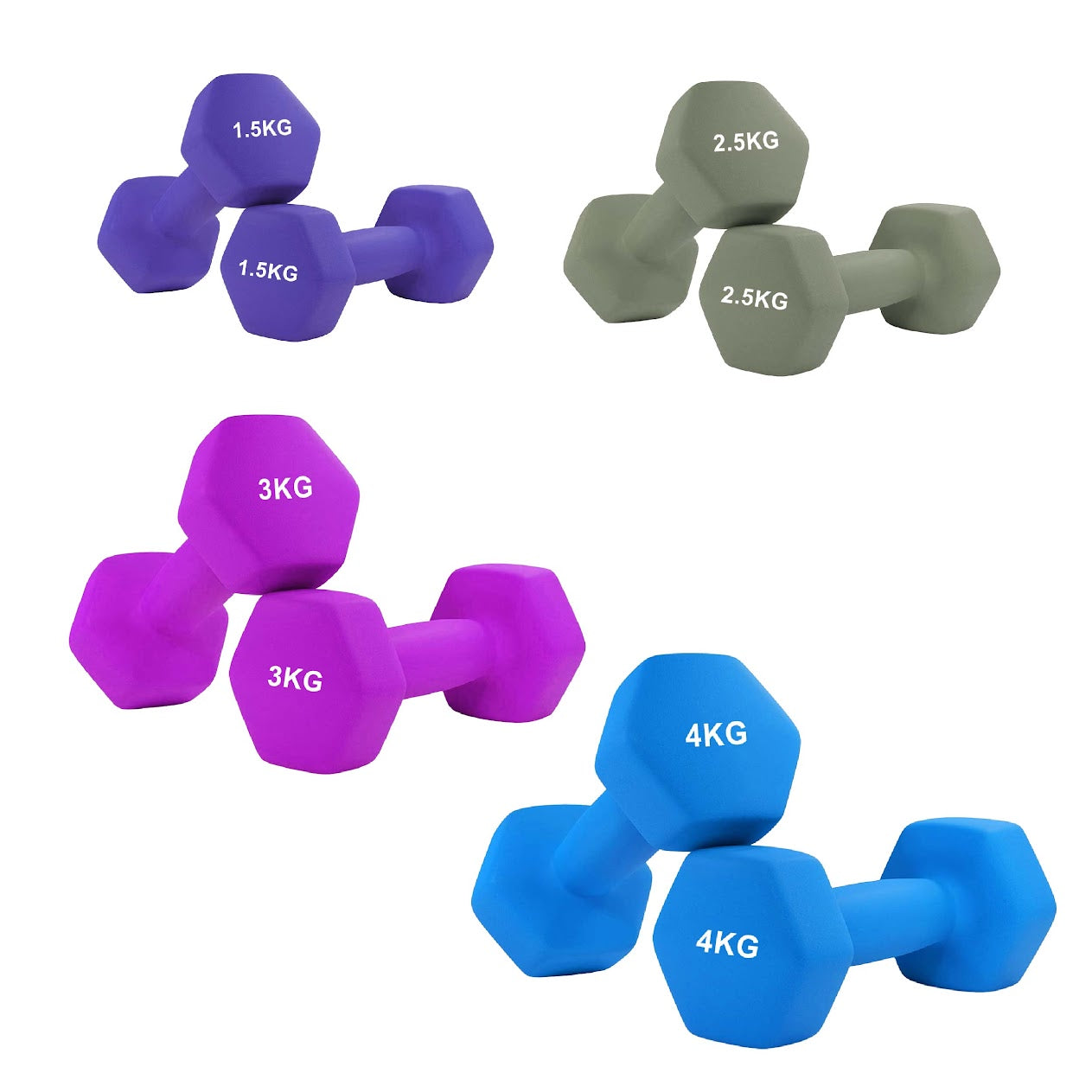 Sculpt & Tone with Hex Neoprene Dumbbells – Cast Iron Core, Non‑Slip Grip, Anti‑Roll Coating for Safe, Stylish Home Gym Strength Training