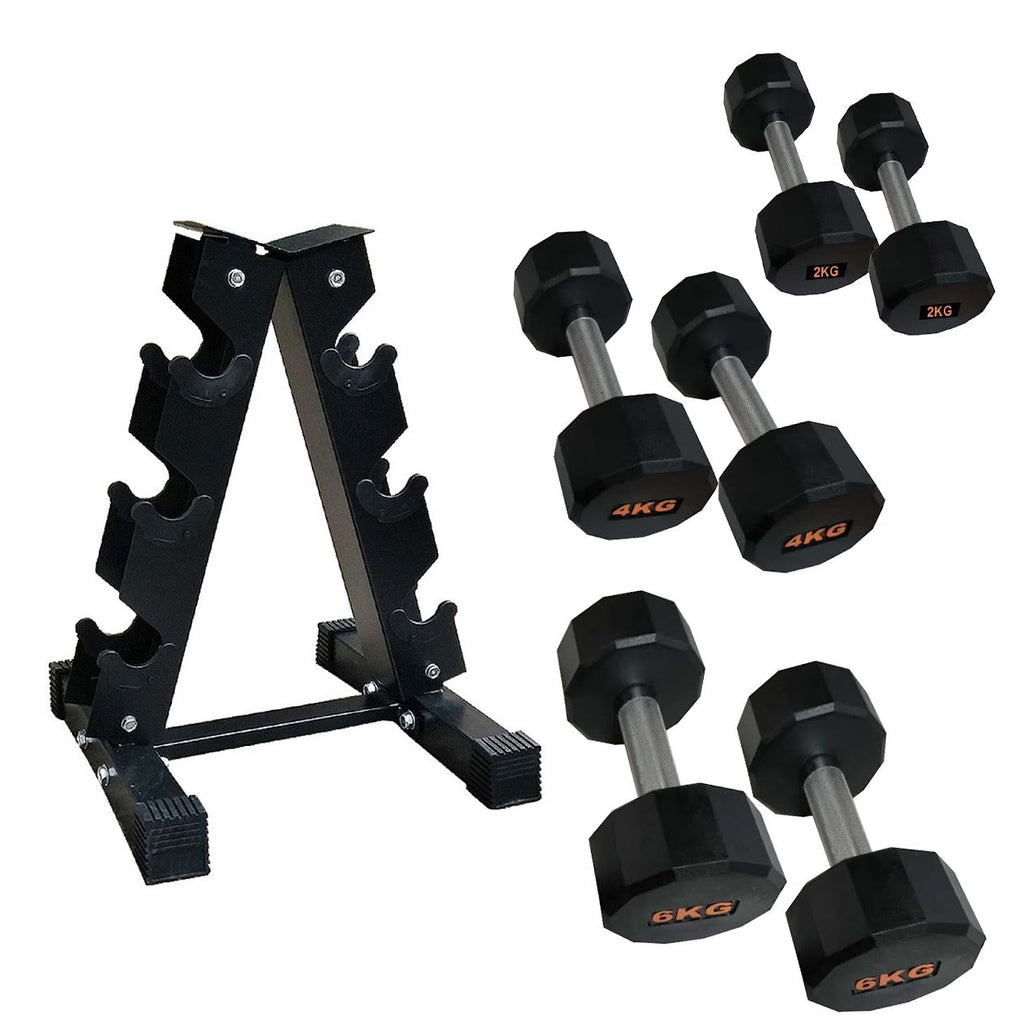 Premium Hex Dumbbells – Rubber-Coated, Anti-Roll Stability, Steel Grip – Ideal for Strength Training in Home Gyms & Studios
