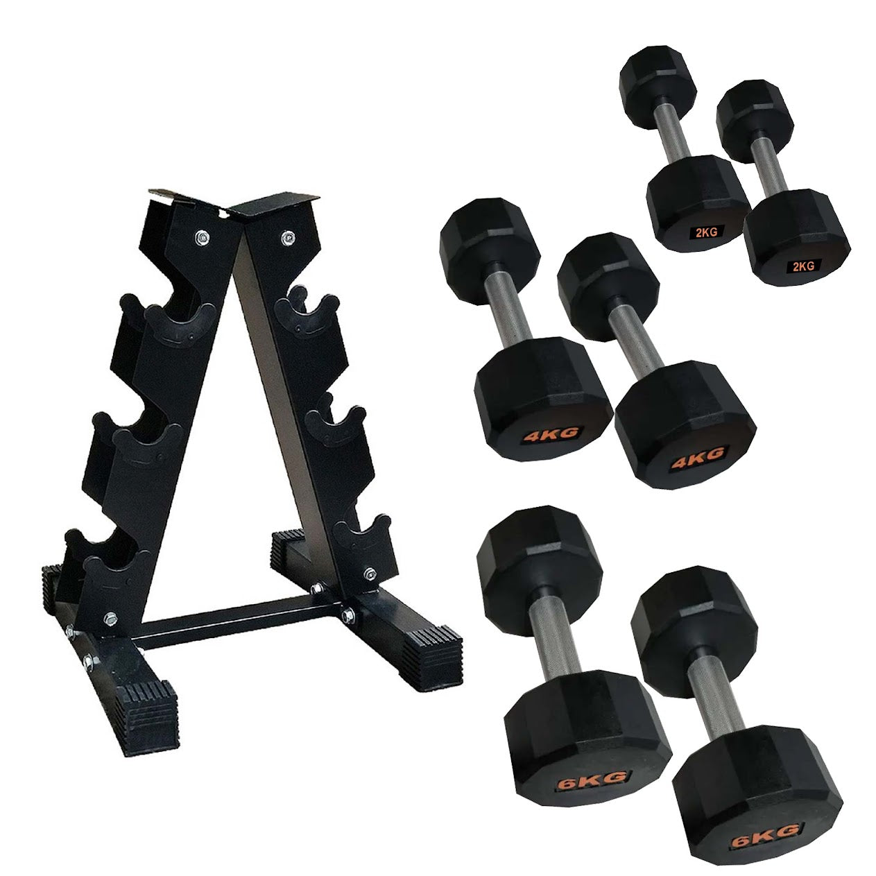 Premium Hex Dumbbells – Rubber-Coated, Anti-Roll Stability, Steel Grip – Ideal for Strength Training in Home Gyms & Studios