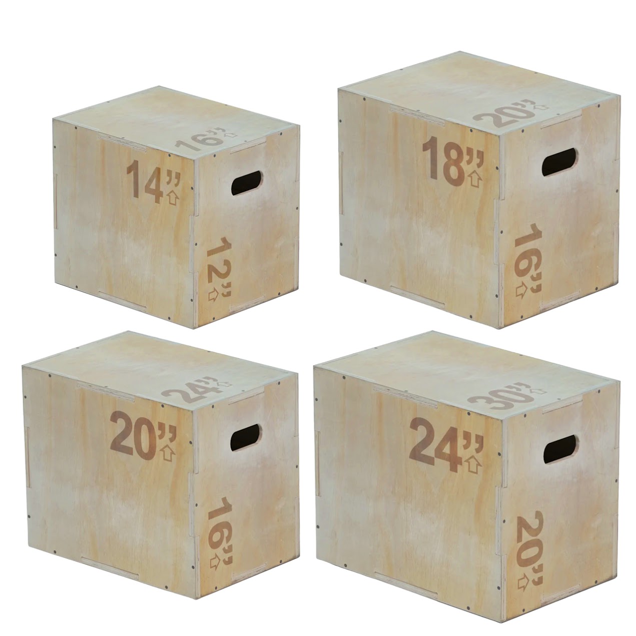 Multi-Height Wooden Plyometric Box – 3-in-1 Plywood Step with Non-Slip Coating for Strength, Agility & HIIT – Compact for Home Gym Training