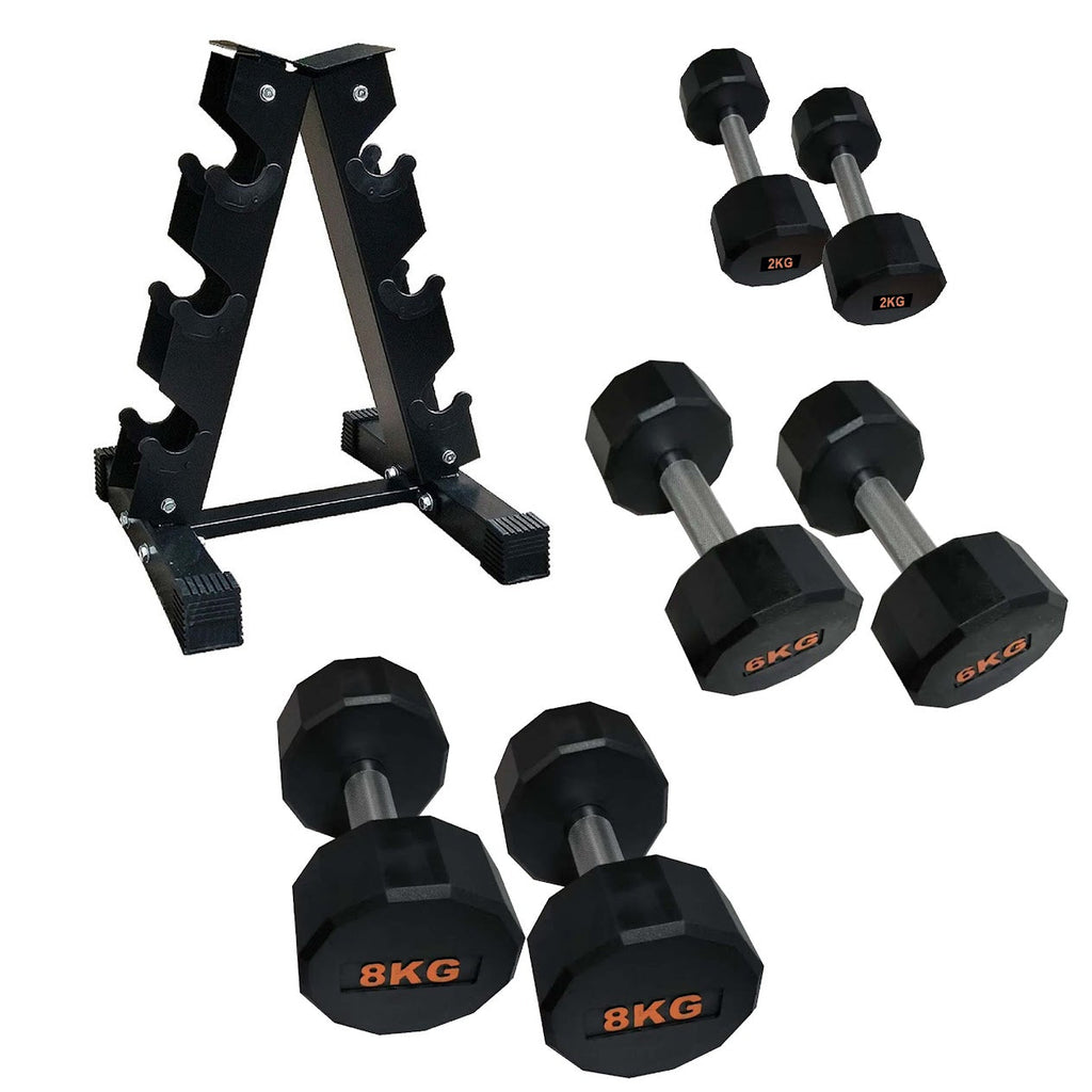 Premium Hex Dumbbells – Rubber-Coated, Anti-Roll Stability, Steel Grip – Ideal for Strength Training in Home Gyms & Studios