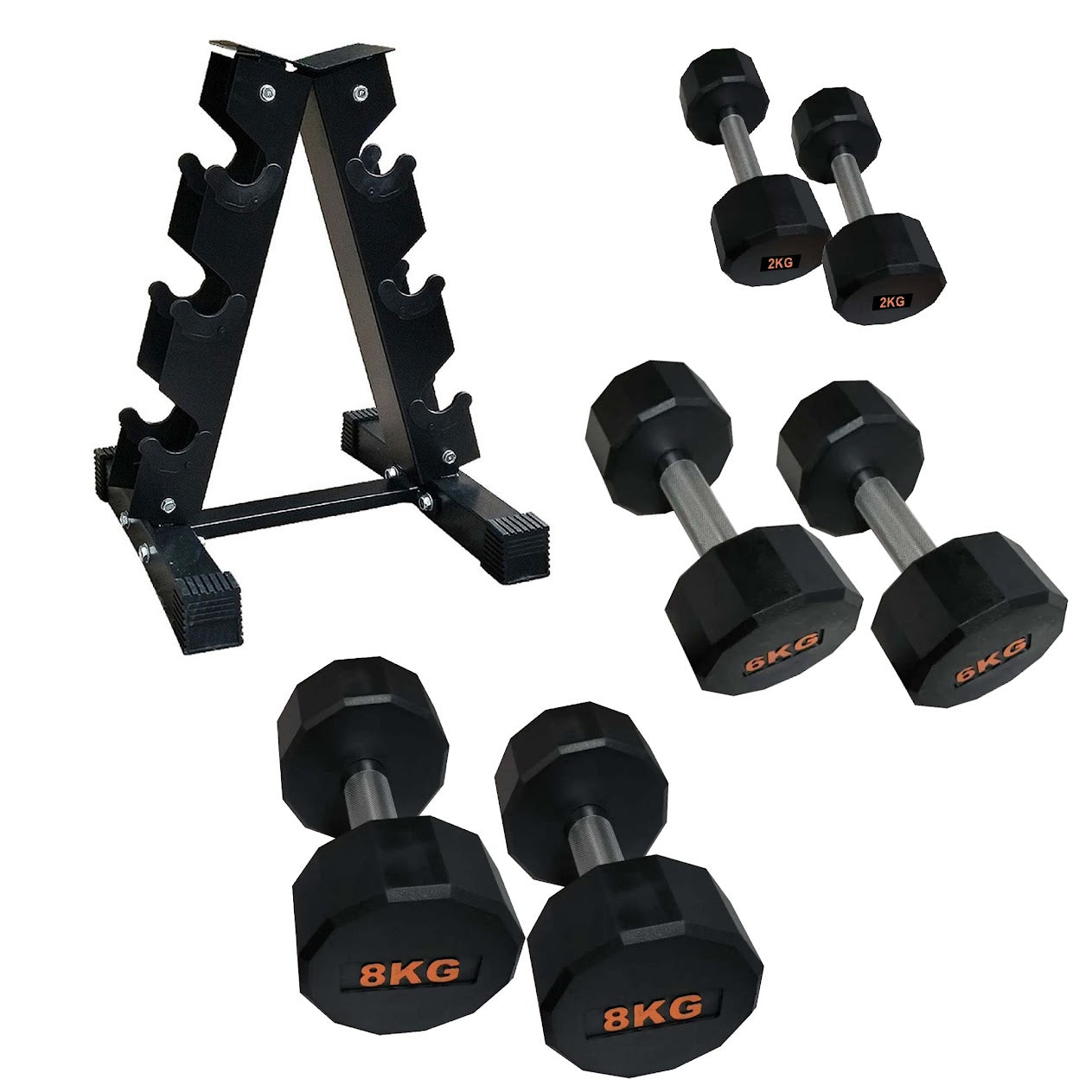Premium Hex Dumbbells – Rubber-Coated, Anti-Roll Stability, Steel Grip – Ideal for Strength Training in Home Gyms & Studios