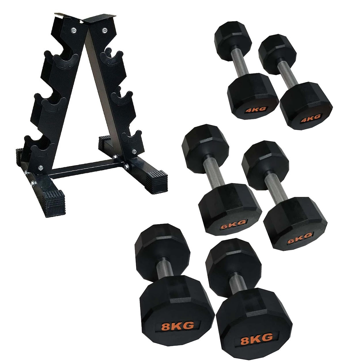 Premium Hex Dumbbells – Rubber-Coated, Anti-Roll Stability, Steel Grip – Ideal for Strength Training in Home Gyms & Studios