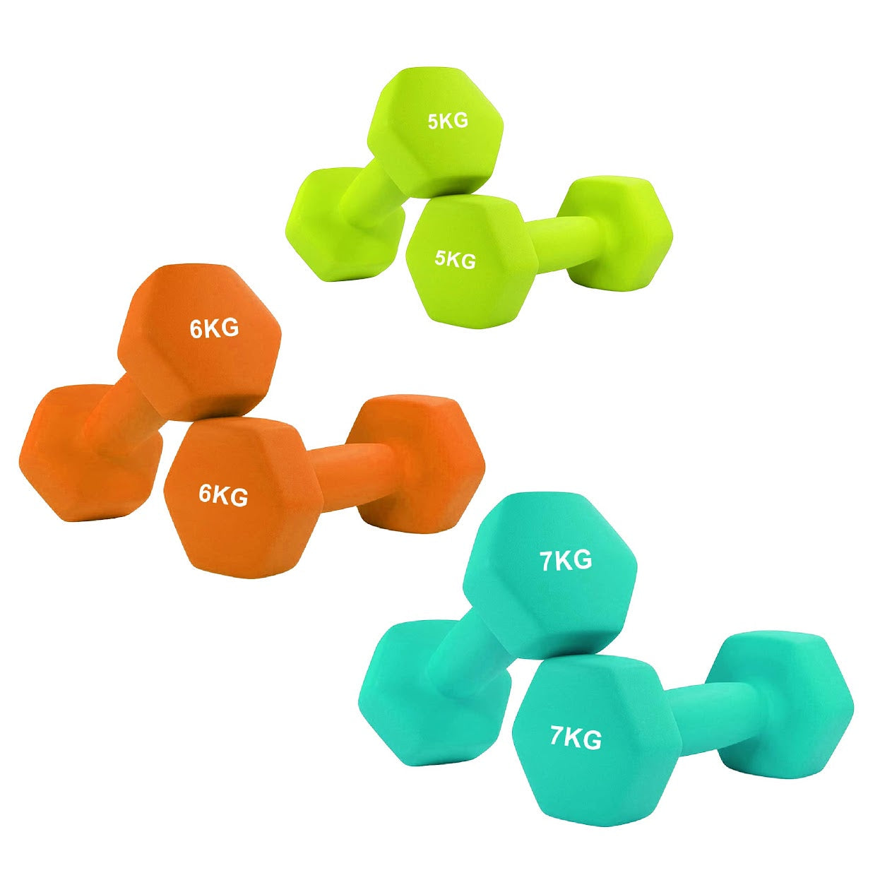Sculpt & Tone with Hex Neoprene Dumbbells – Cast Iron Core, Non‑Slip Grip, Anti‑Roll Coating for Safe, Stylish Home Gym Strength Training