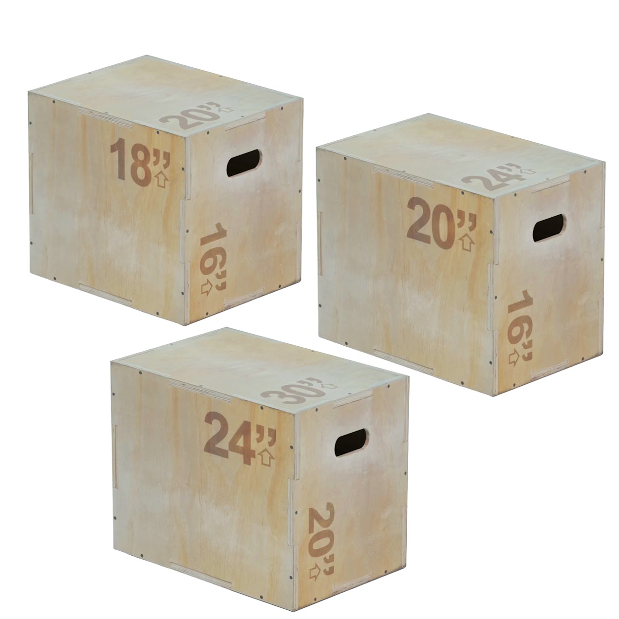 Multi-Height Wooden Plyometric Box – 3-in-1 Plywood Step with Non-Slip Coating for Strength, Agility & HIIT – Compact for Home Gym Training