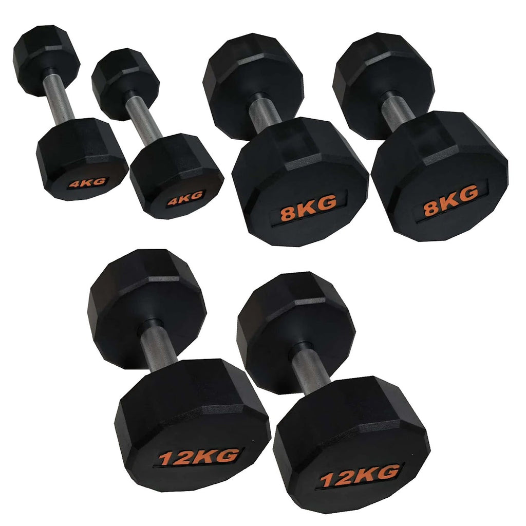 Premium Hex Dumbbells – Rubber-Coated, Anti-Roll Stability, Steel Grip – Ideal for Strength Training in Home Gyms & Studios