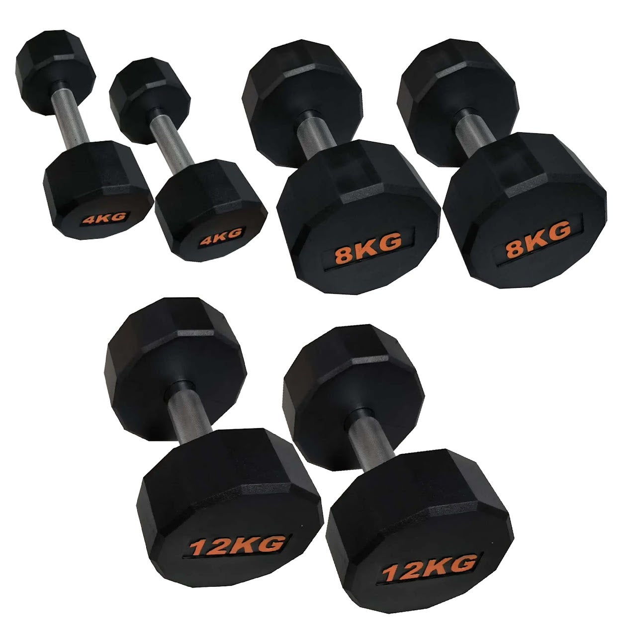 Premium Hex Dumbbells – Rubber-Coated, Anti-Roll Stability, Steel Grip – Ideal for Strength Training in Home Gyms & Studios