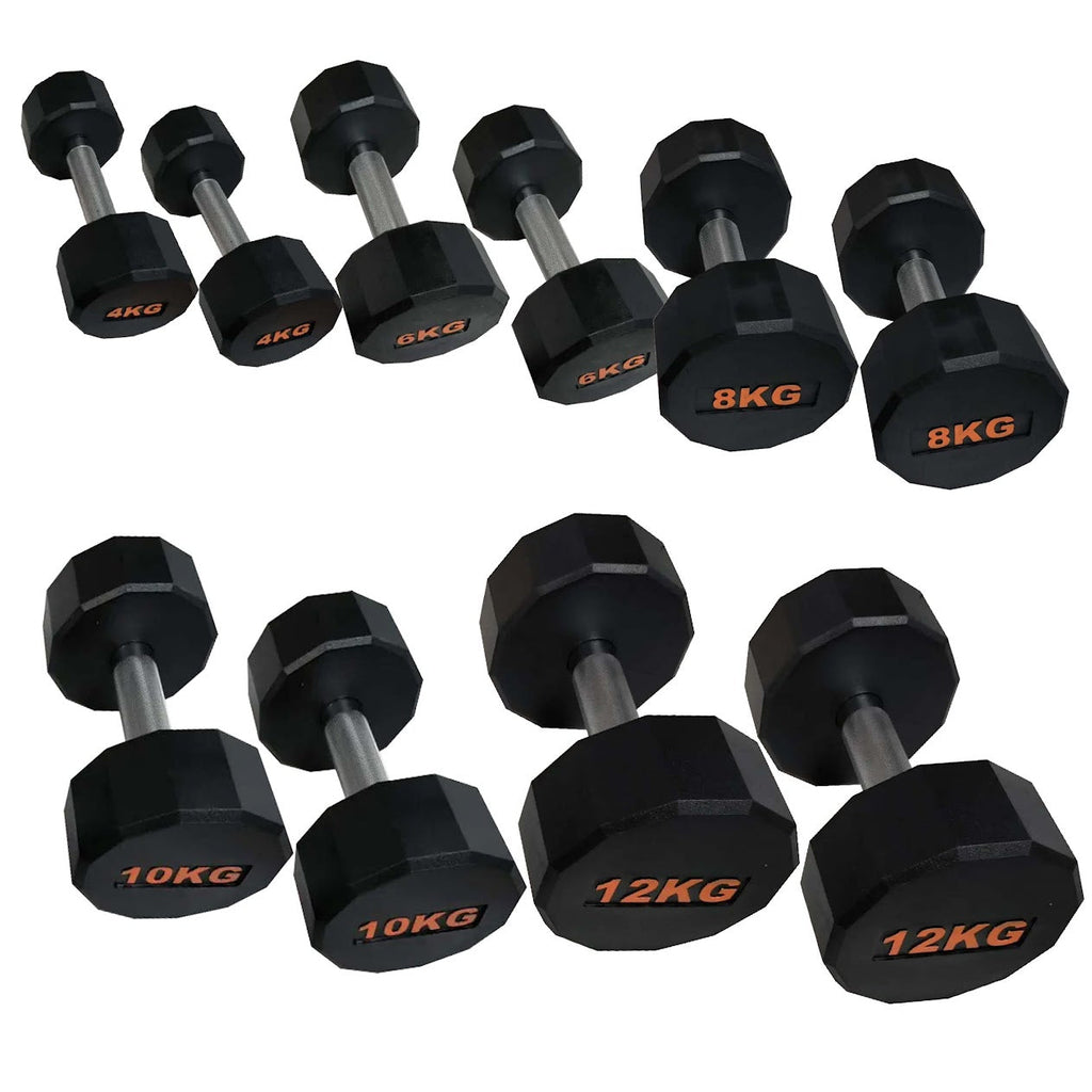 Premium Hex Dumbbells – Rubber-Coated, Anti-Roll Stability, Steel Grip – Ideal for Strength Training in Home Gyms & Studios