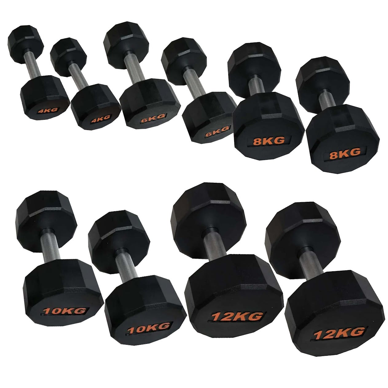 Premium Hex Dumbbells – Rubber-Coated, Anti-Roll Stability, Steel Grip – Ideal for Strength Training in Home Gyms & Studios